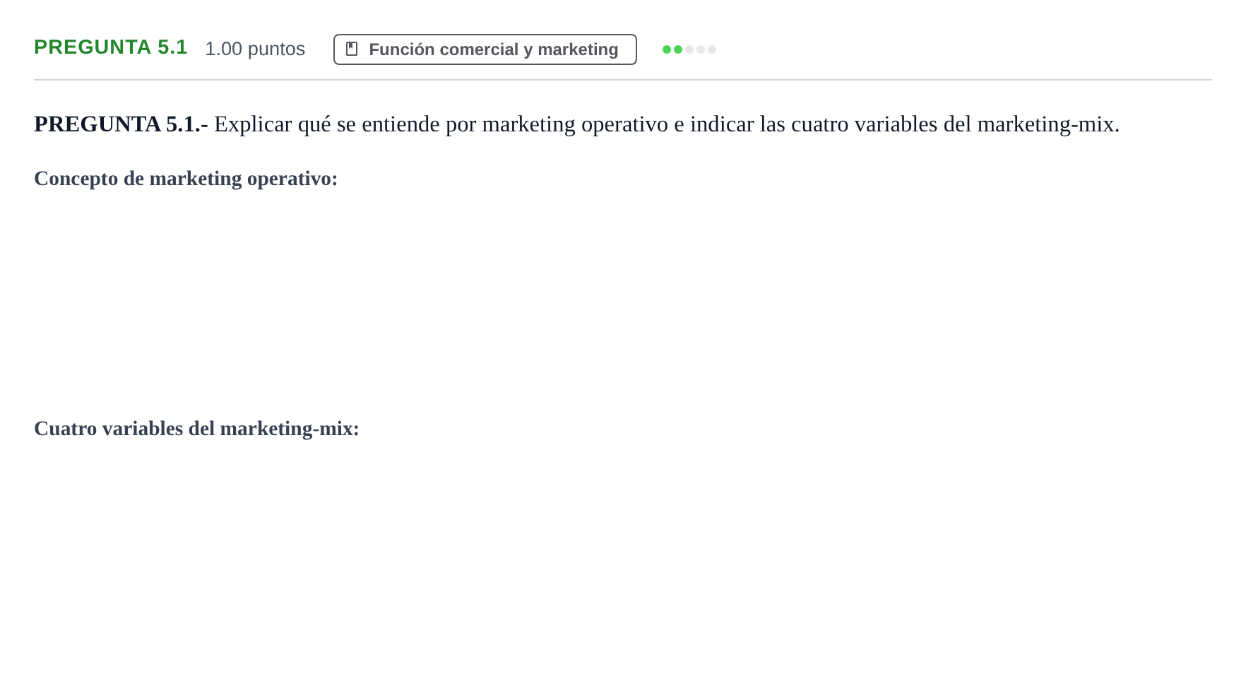 Enunciado: Pregunta 5.1 · Empresa y Diseño de Modelos de Negocio PAU La Rioja Extraordinaria 2026