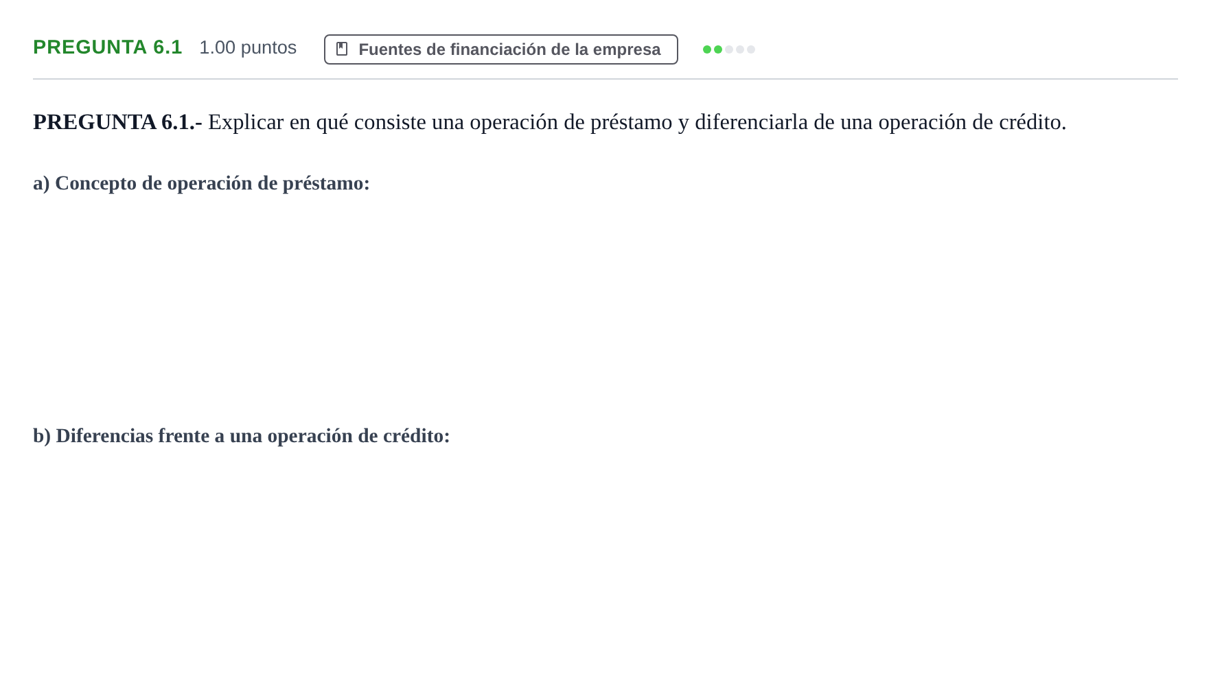 Enunciado: Pregunta 6.1 · Empresa y Diseño de Modelos de Negocio PAU La Rioja Extraordinaria 2026