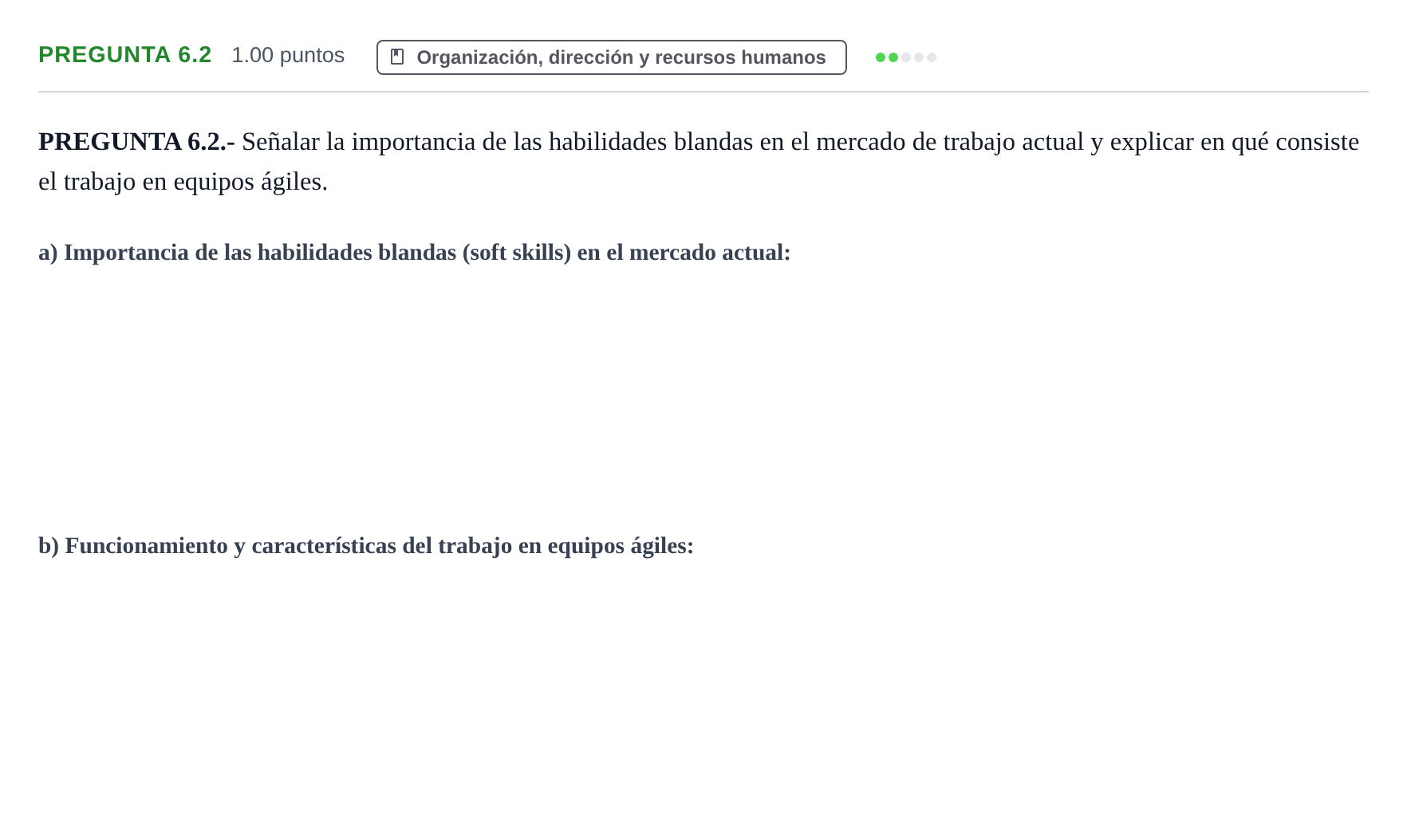 Enunciado: Pregunta 6.2 · Empresa y Diseño de Modelos de Negocio PAU La Rioja Extraordinaria 2026