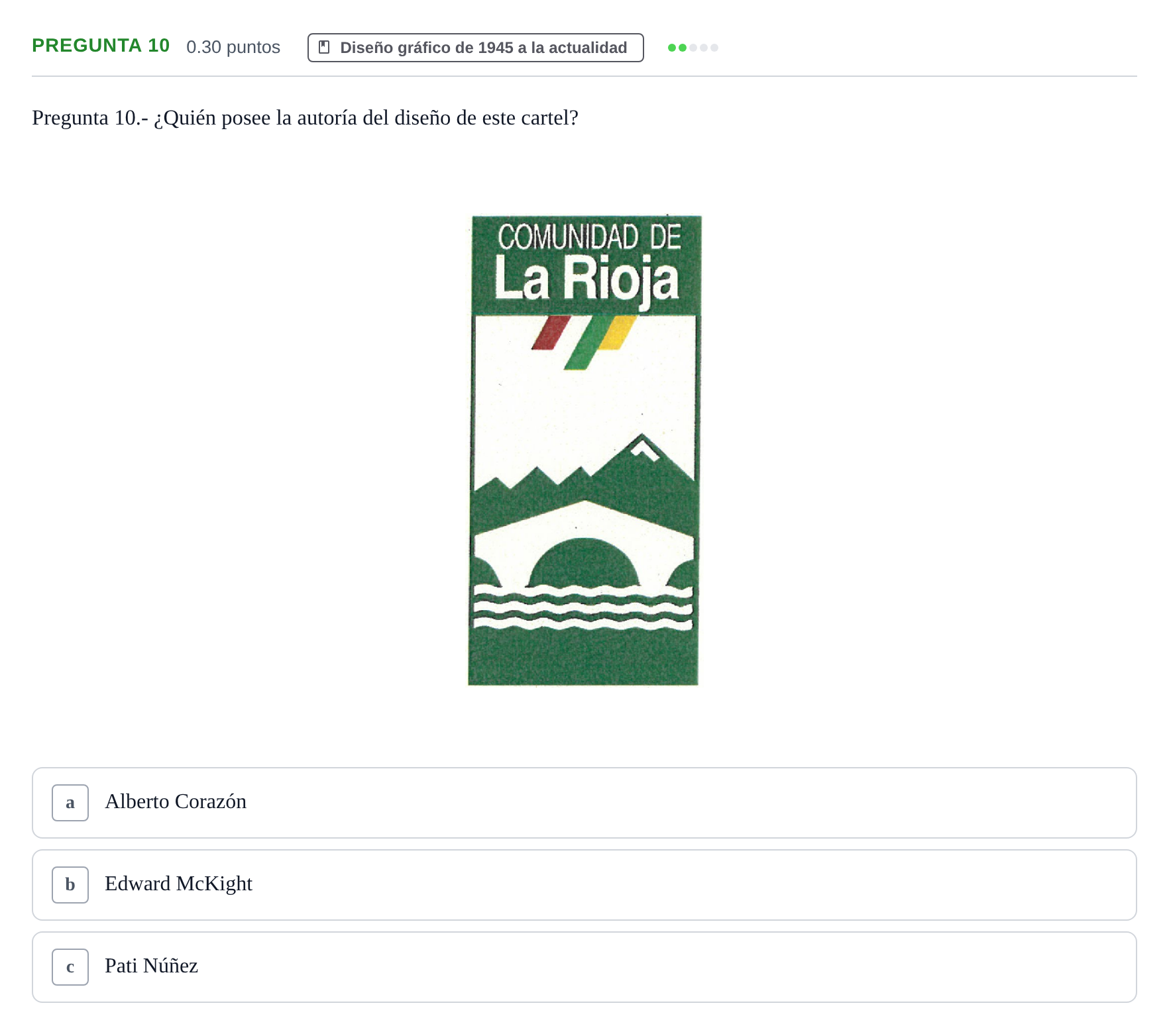 Enunciado: Pregunta 10 · Diseño PAU La Rioja Extraordinaria 2026