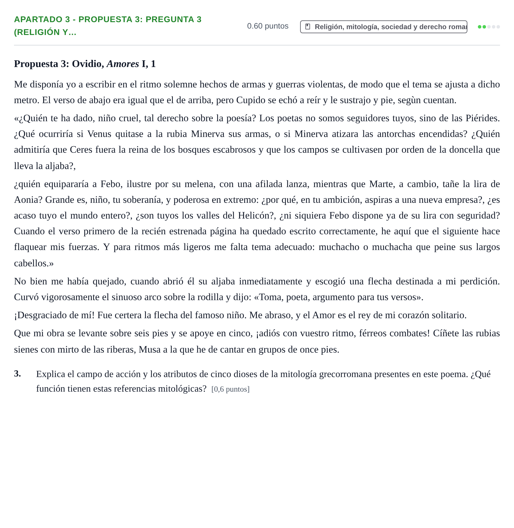Enunciado: Apartado 3 - Propuesta 3: Pregunta 3 (Religión y… · Latín II PAU La Rioja Extraordinaria 2026