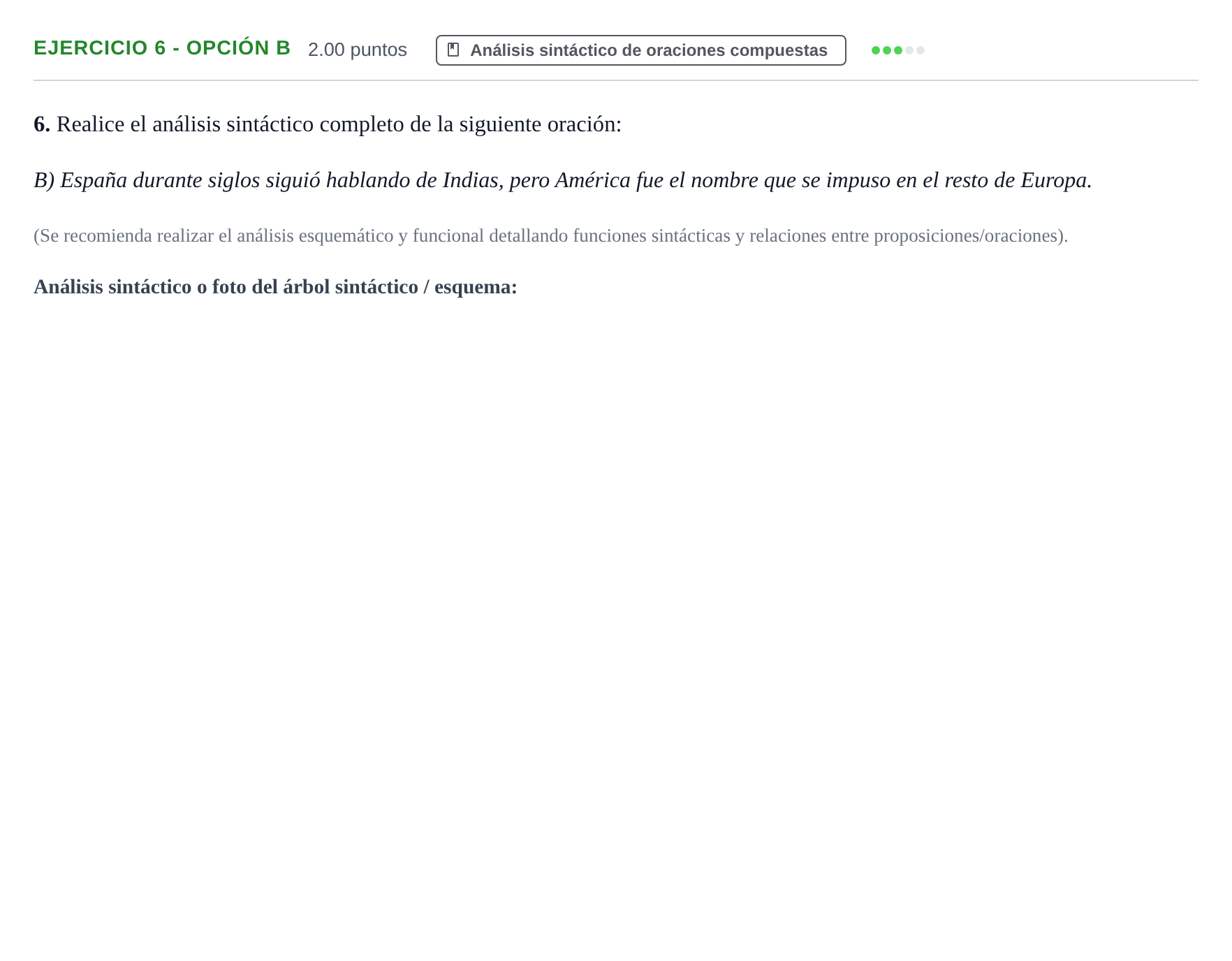 Enunciado: Ejercicio 6 - Opción B · Lengua Castellana y Literatura II PAU La Rioja Extraordinaria 2026
