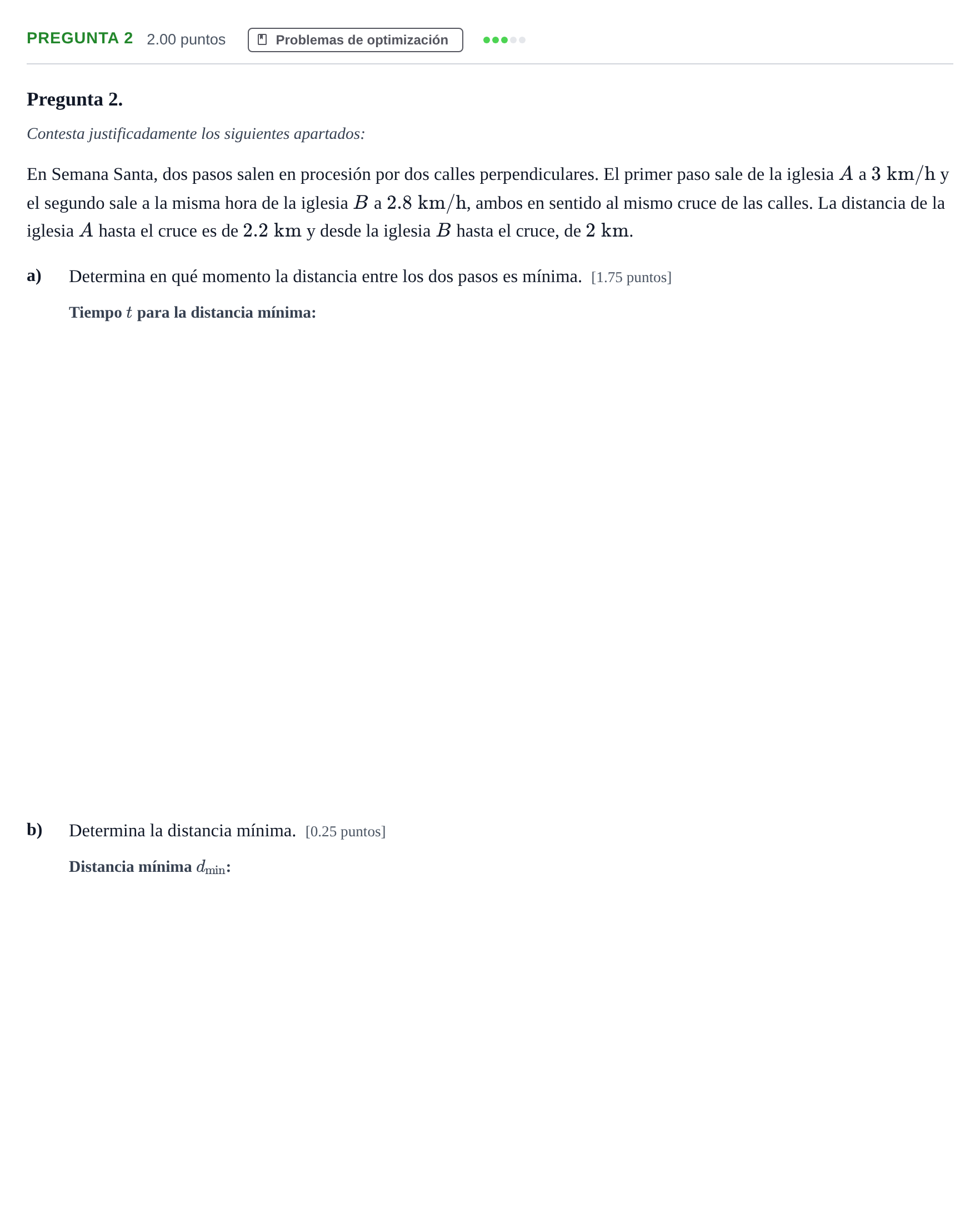 Enunciado: Pregunta 2 · Matemáticas II PAU La Rioja Extraordinaria 2026