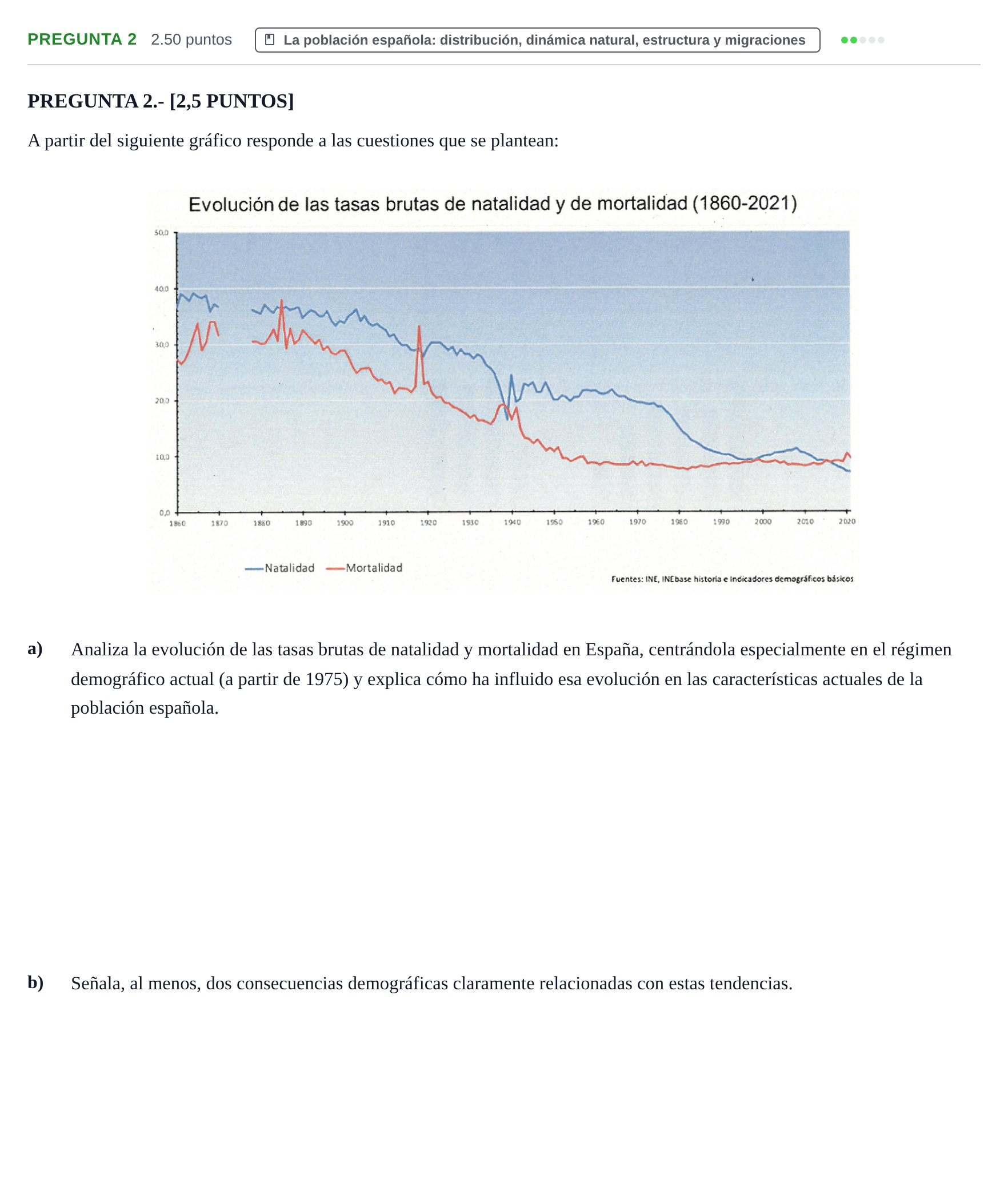 Enunciado: Pregunta 2 · Geografía PAU La Rioja Extraordinaria 2026