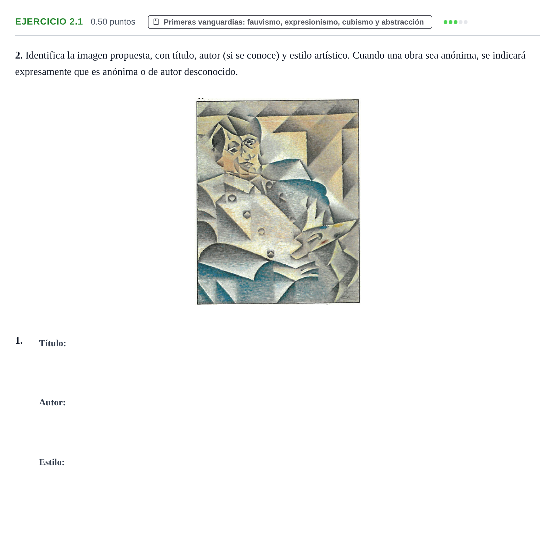 Enunciado: Ejercicio 2.1 · Fundamentos Artísticos PAU La Rioja Extraordinaria 2026