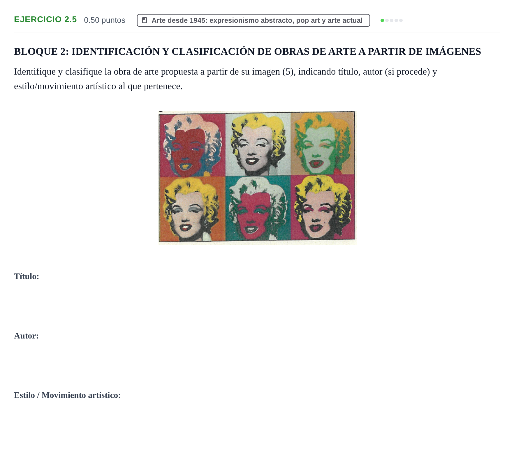Enunciado: Ejercicio 2.5 · Fundamentos Artísticos PAU La Rioja Extraordinaria 2026