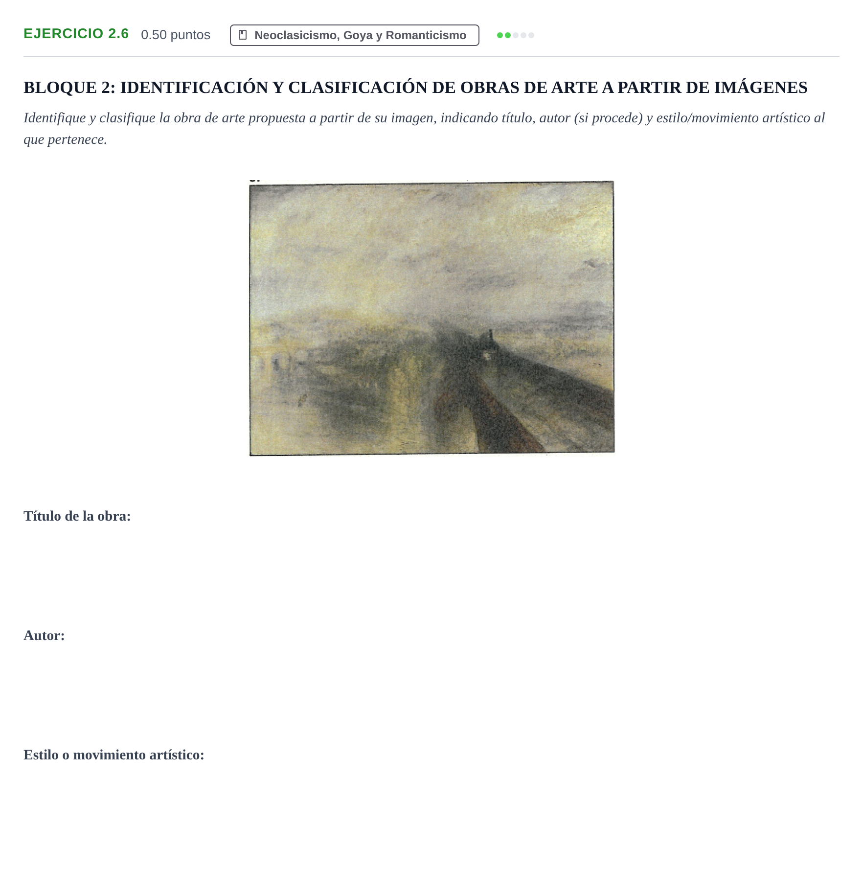 Enunciado: Ejercicio 2.6 · Fundamentos Artísticos PAU La Rioja Extraordinaria 2026