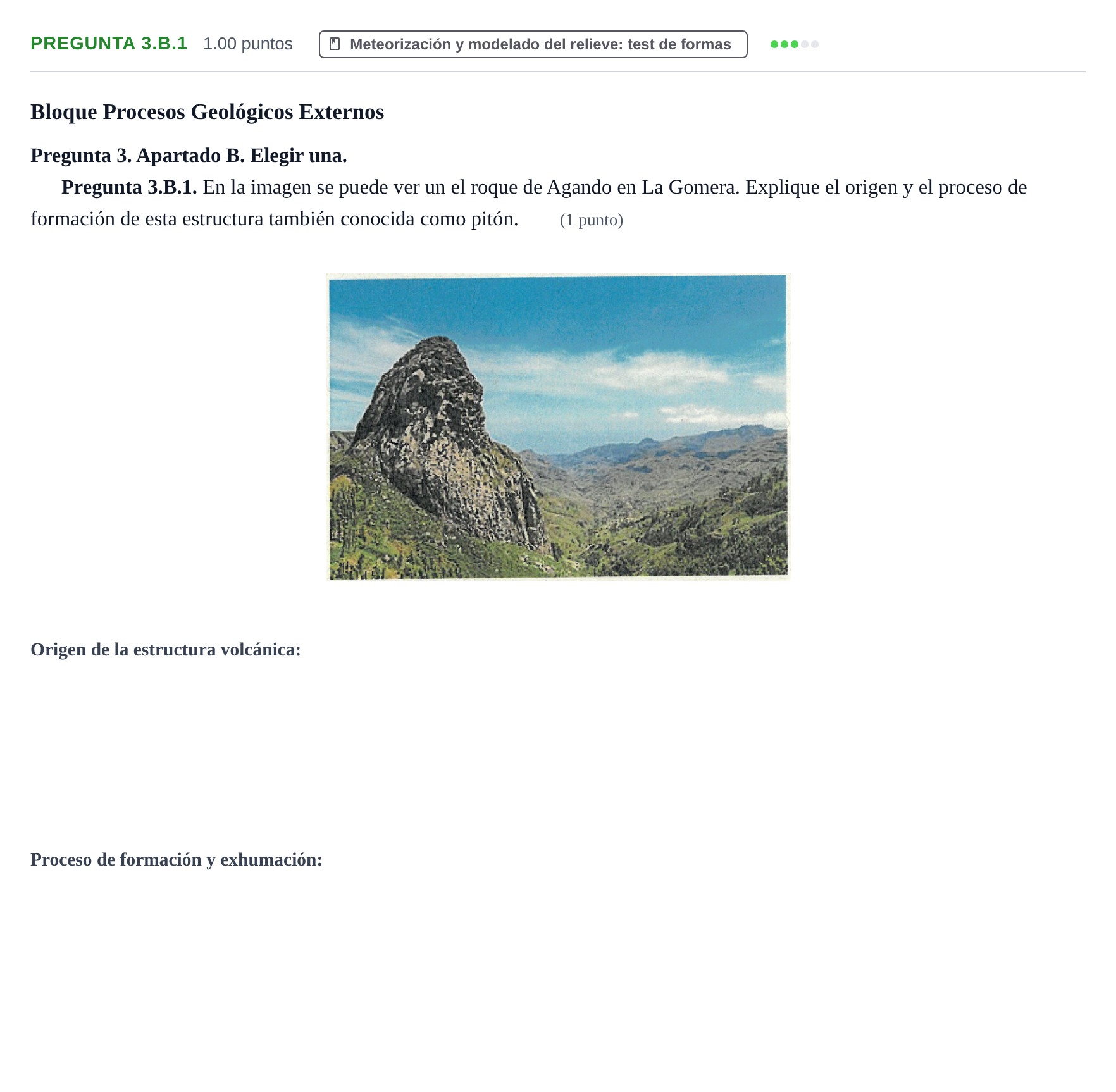 Enunciado: Pregunta 3.B.1 · Geología y Ciencias Ambientales PAU La Rioja Extraordinaria 2026