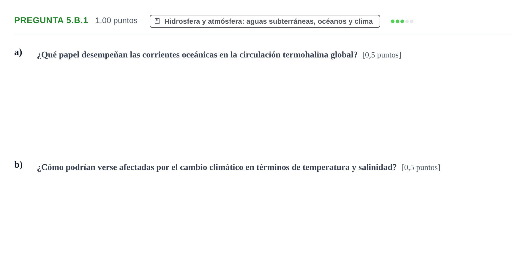 Enunciado: Pregunta 5.B.1 · Geología y Ciencias Ambientales PAU La Rioja Extraordinaria 2026