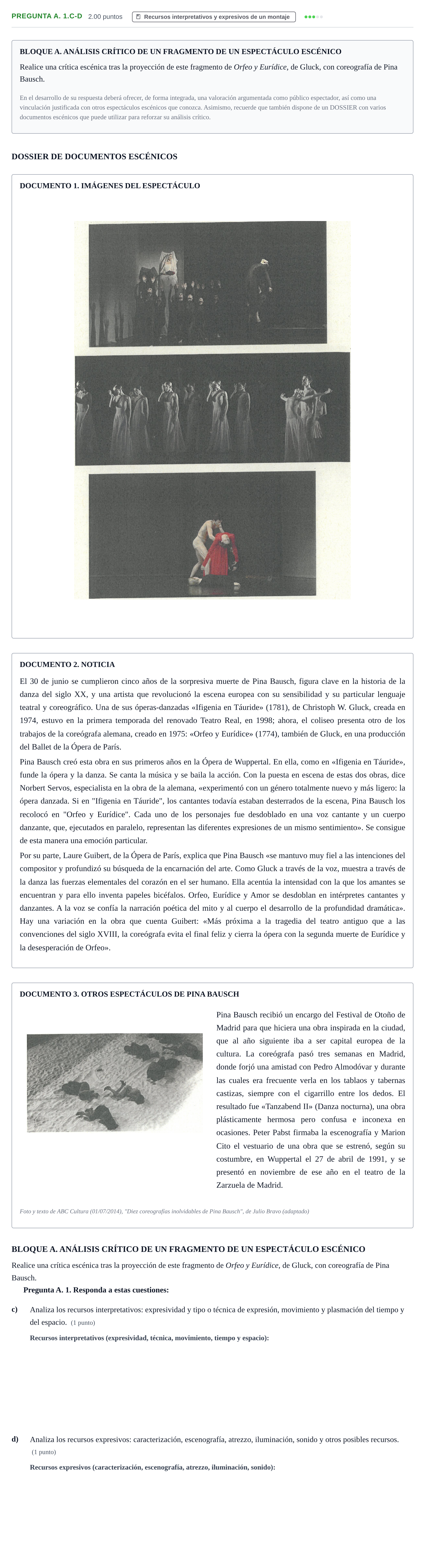 Enunciado: Pregunta A. 1.c-d - Recursos interpretativos y ex… · Artes Escénicas PAU La Rioja Ordinaria 2026