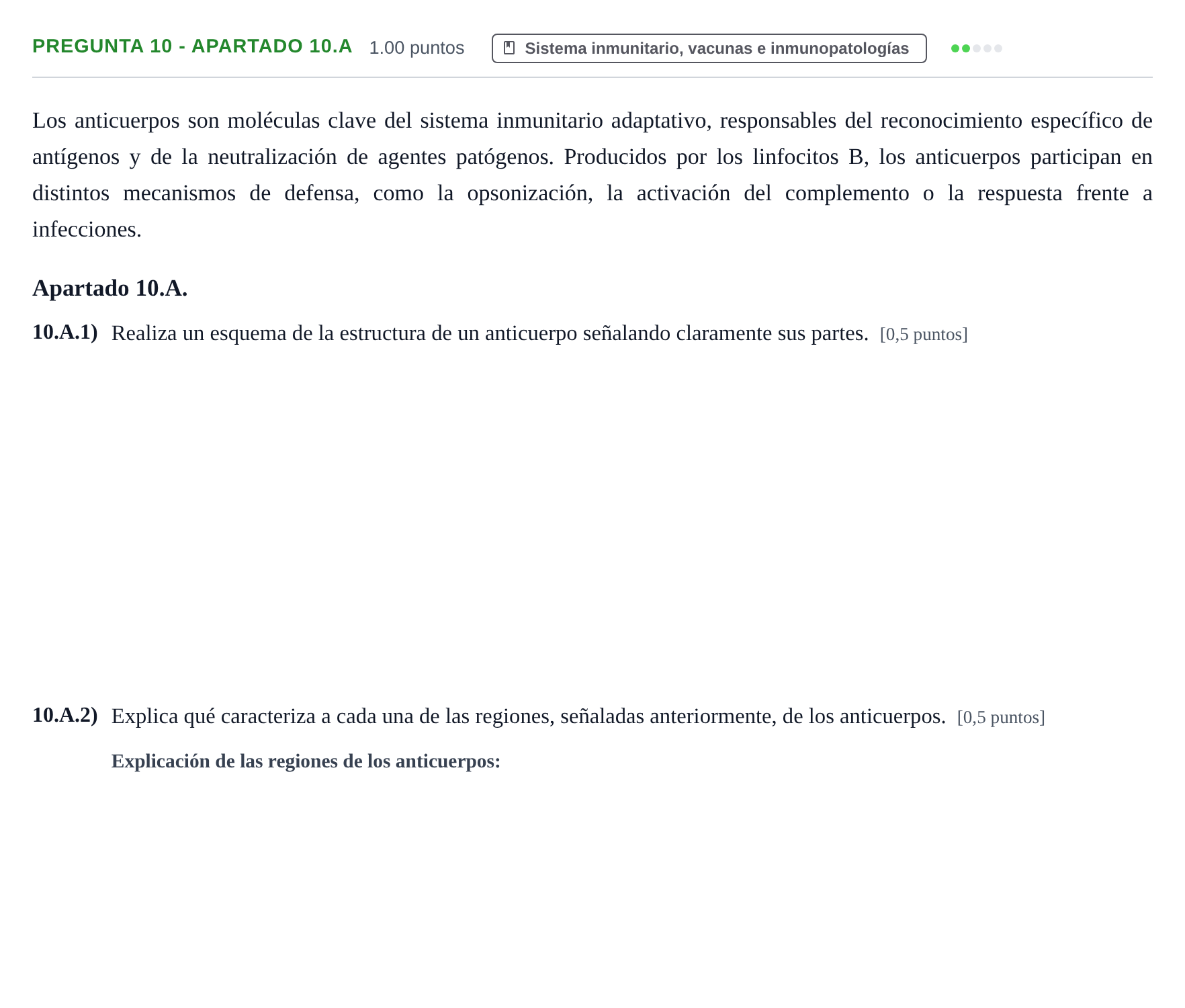 Enunciado: Pregunta 10 - Apartado 10.A · Biología PAU La Rioja Ordinaria 2026