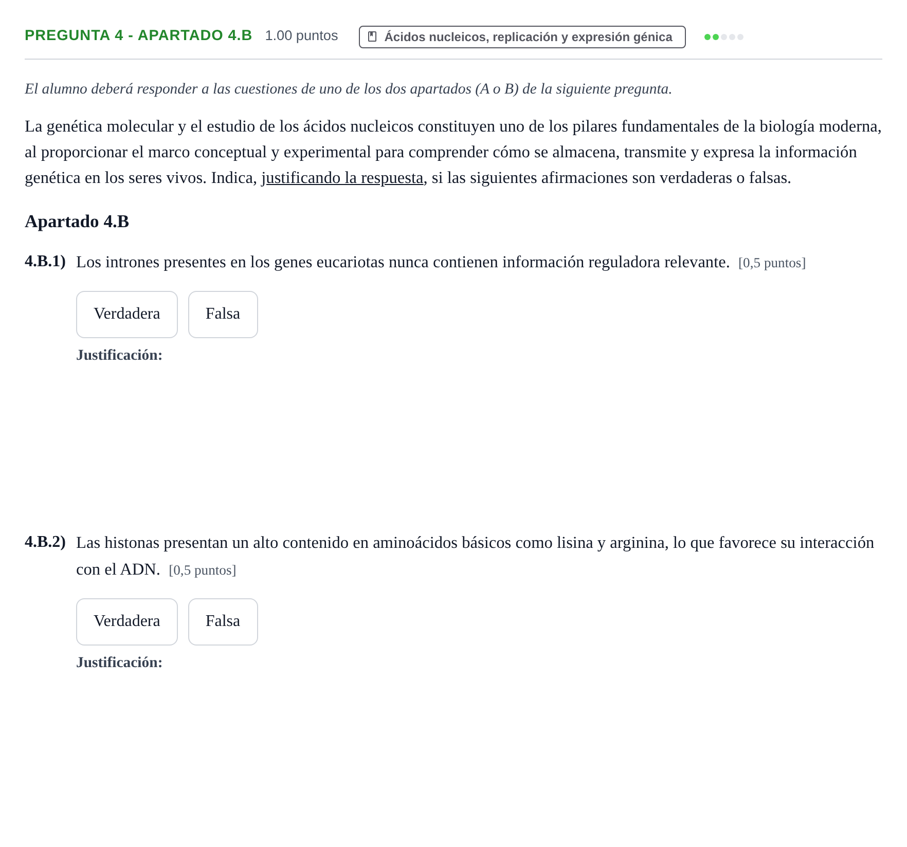 Enunciado: Pregunta 4 - Apartado 4.B · Biología PAU La Rioja Ordinaria 2026
