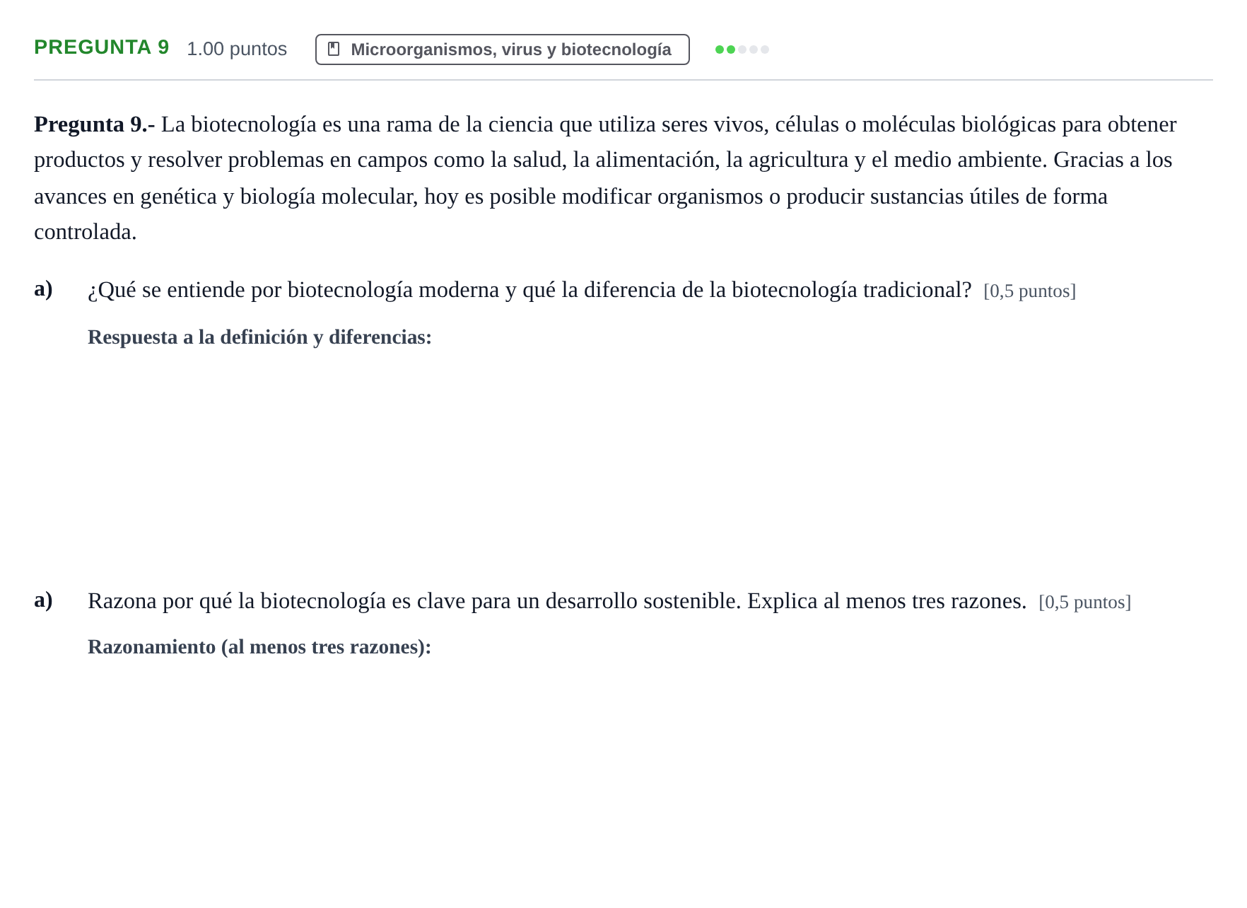Enunciado: Pregunta 9 · Biología PAU La Rioja Ordinaria 2026