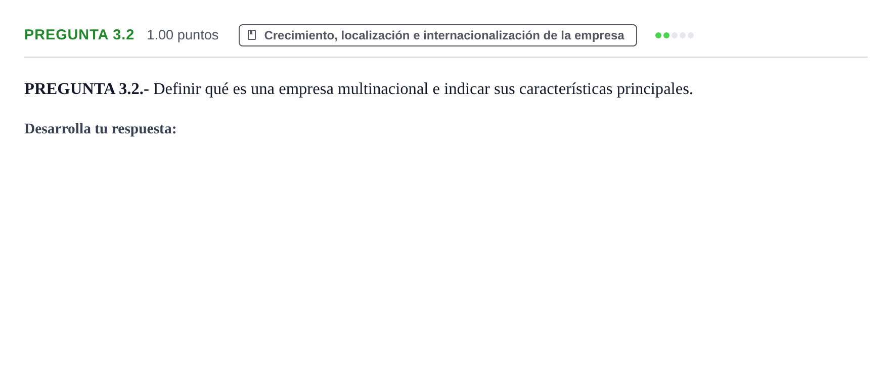 Enunciado: Pregunta 3.2 · Empresa y Diseño de Modelos de Negocio PAU La Rioja Ordinaria 2026
