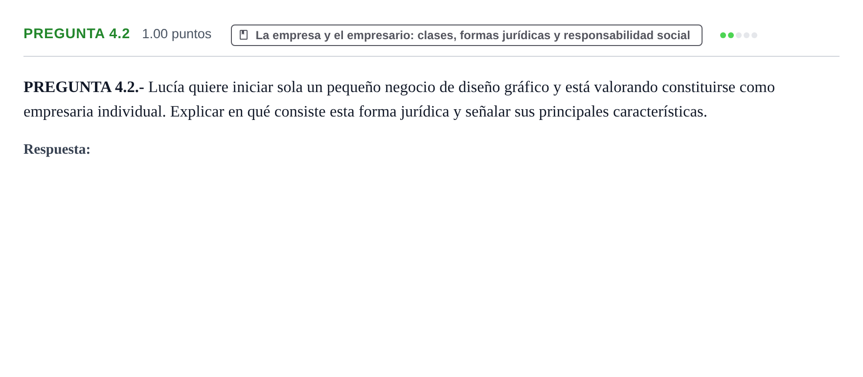 Enunciado: Pregunta 4.2 · Empresa y Diseño de Modelos de Negocio PAU La Rioja Ordinaria 2026
