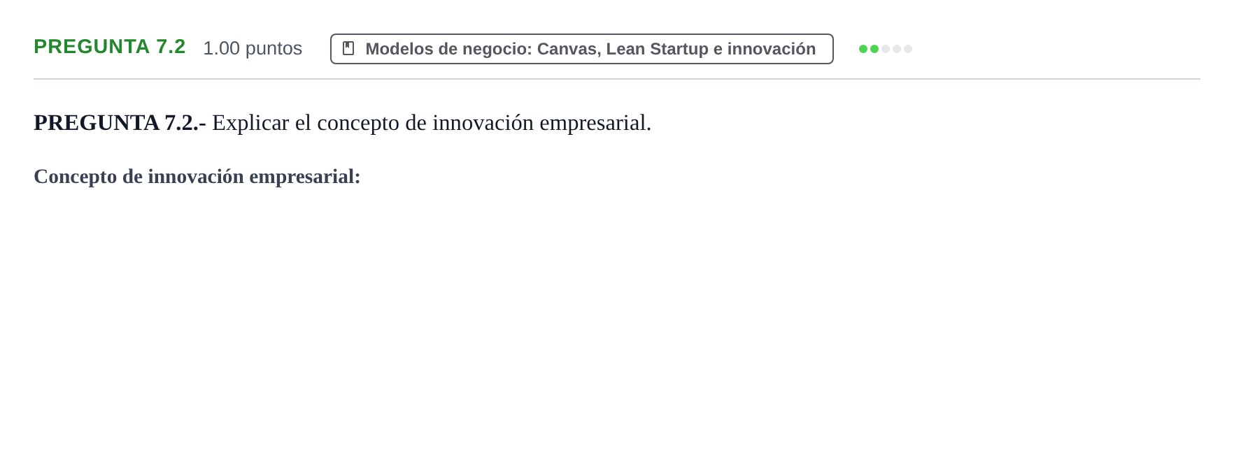 Enunciado: Pregunta 7.2 · Empresa y Diseño de Modelos de Negocio PAU La Rioja Ordinaria 2026