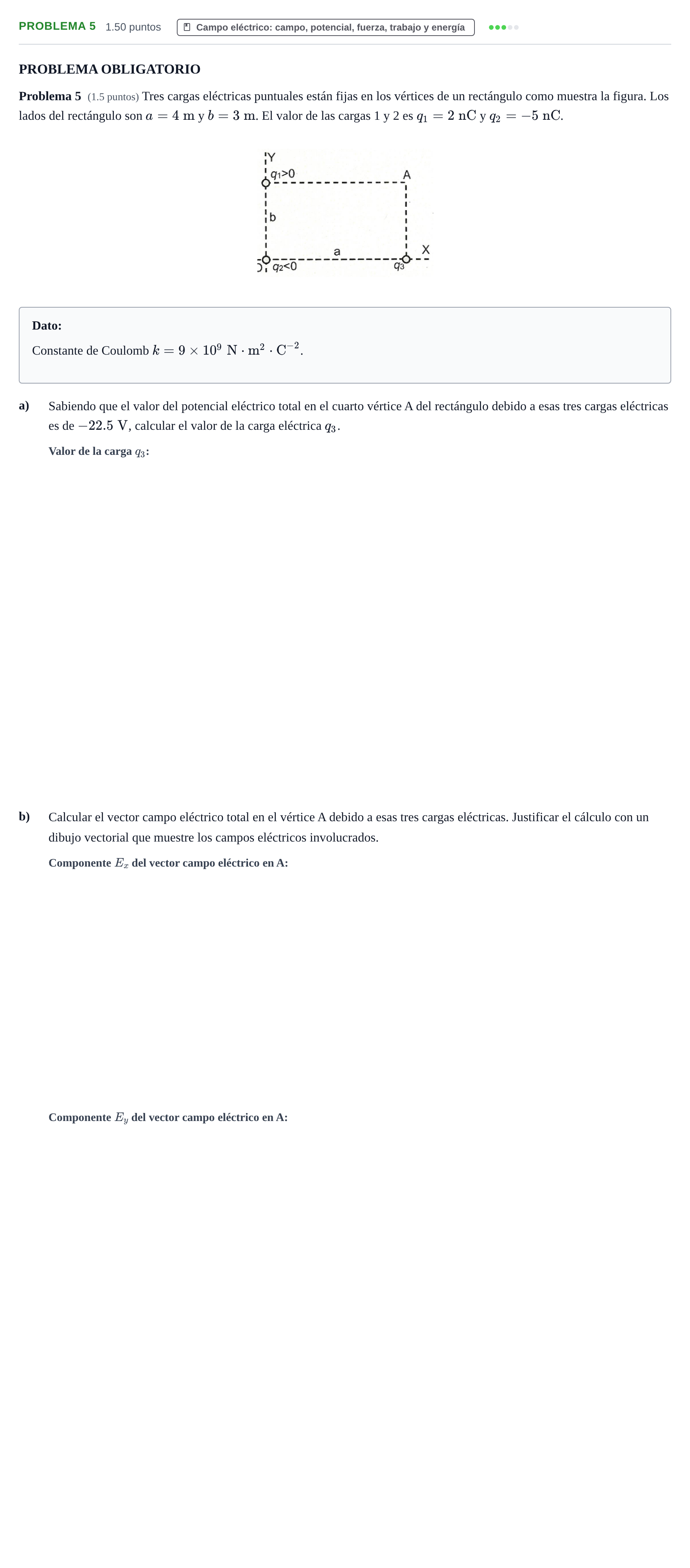 Enunciado: Problema 5 · Física PAU La Rioja Ordinaria 2026