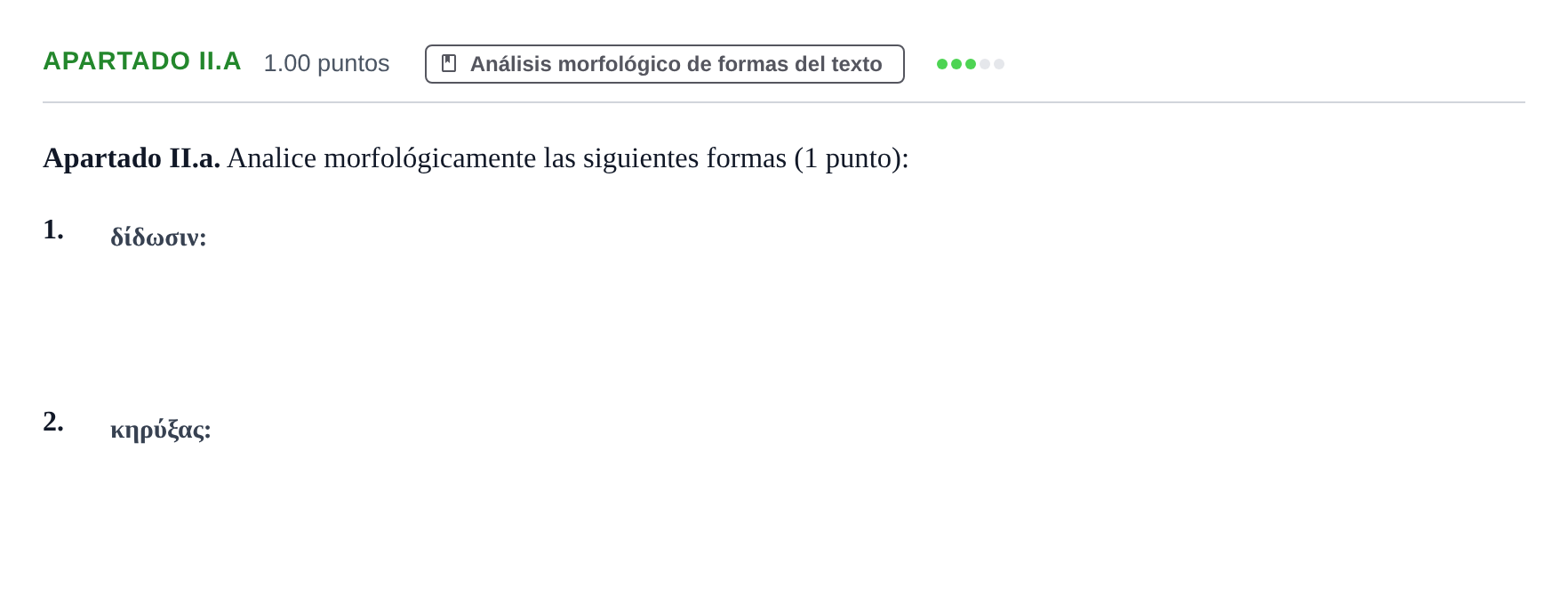 Enunciado: Apartado II.a · Griego II PAU La Rioja Ordinaria 2026