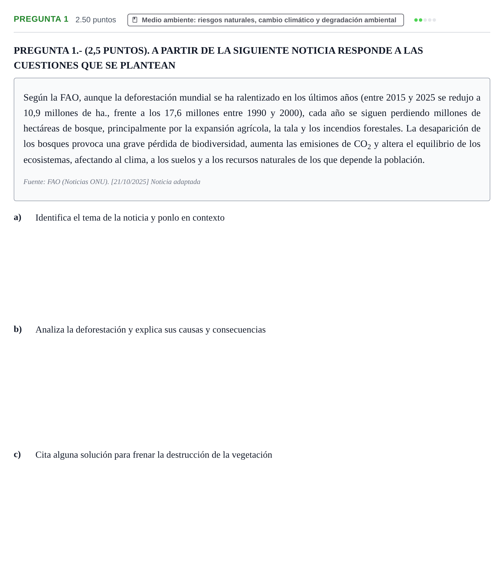 Enunciado: Pregunta 1 · Geografía PAU La Rioja Ordinaria 2026