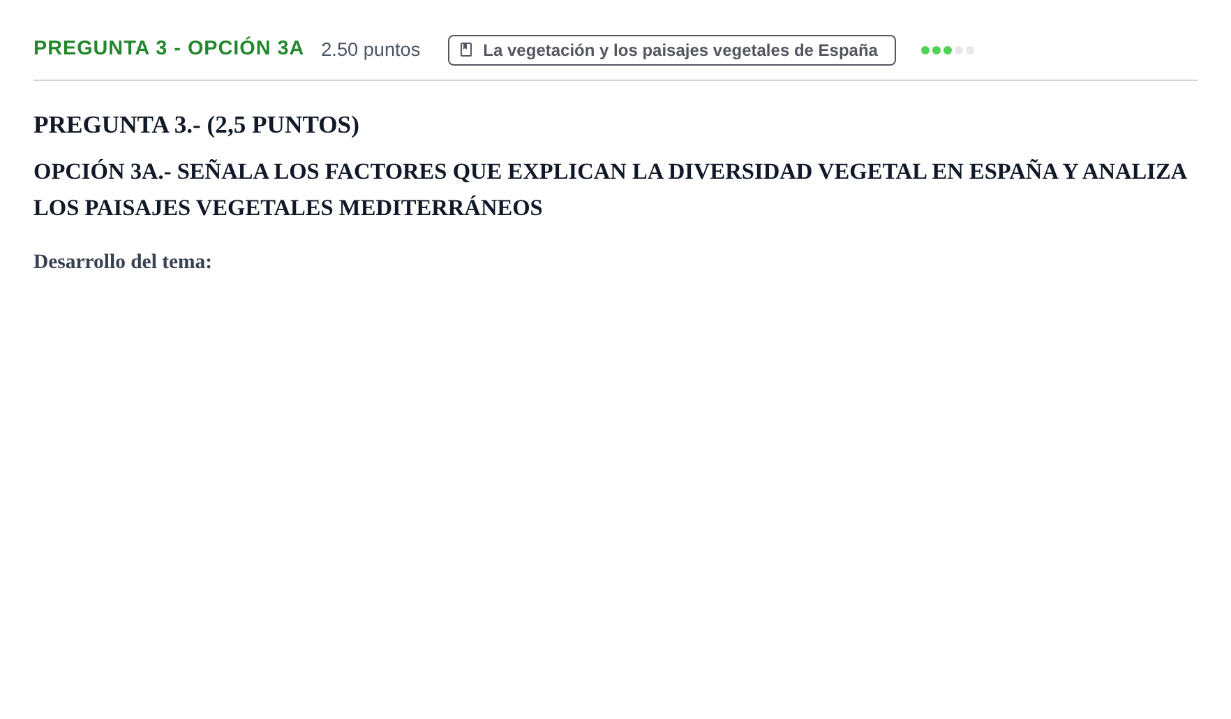 Enunciado: Pregunta 3 - Opción 3A · Geografía PAU La Rioja Ordinaria 2026