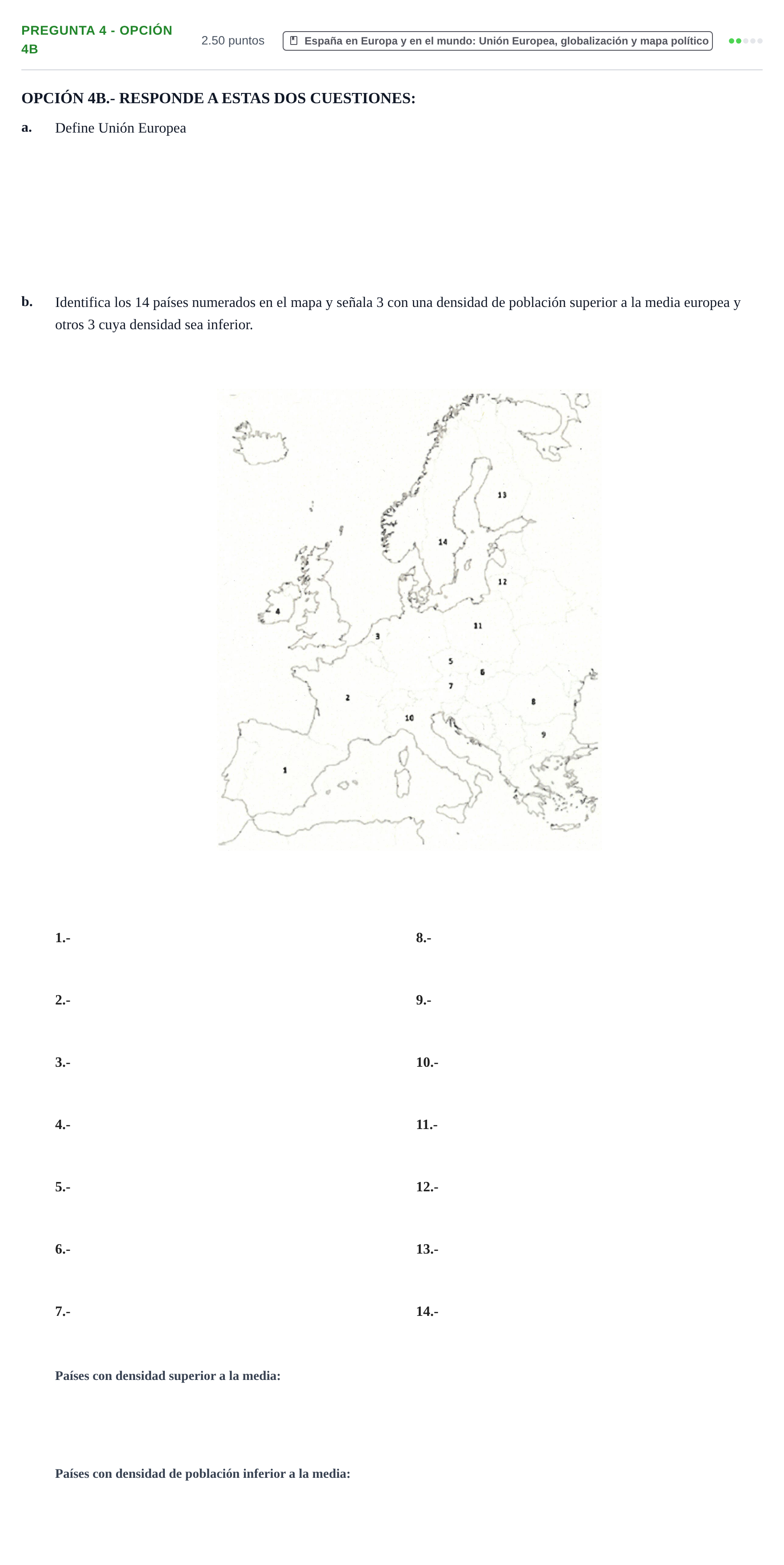 Enunciado: Pregunta 4 - Opción 4B · Geografía PAU La Rioja Ordinaria 2026