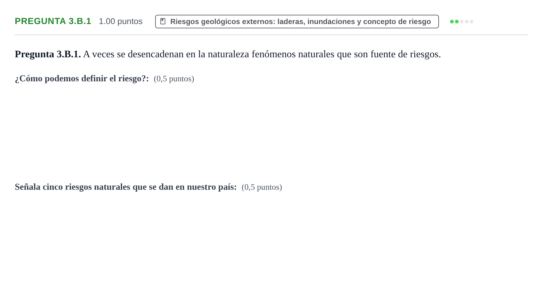 Enunciado: Pregunta 3.B.1 · Geología y Ciencias Ambientales PAU La Rioja Ordinaria 2026
