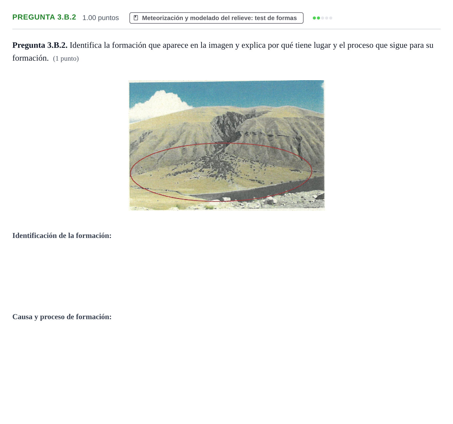 Enunciado: Pregunta 3.B.2 · Geología y Ciencias Ambientales PAU La Rioja Ordinaria 2026