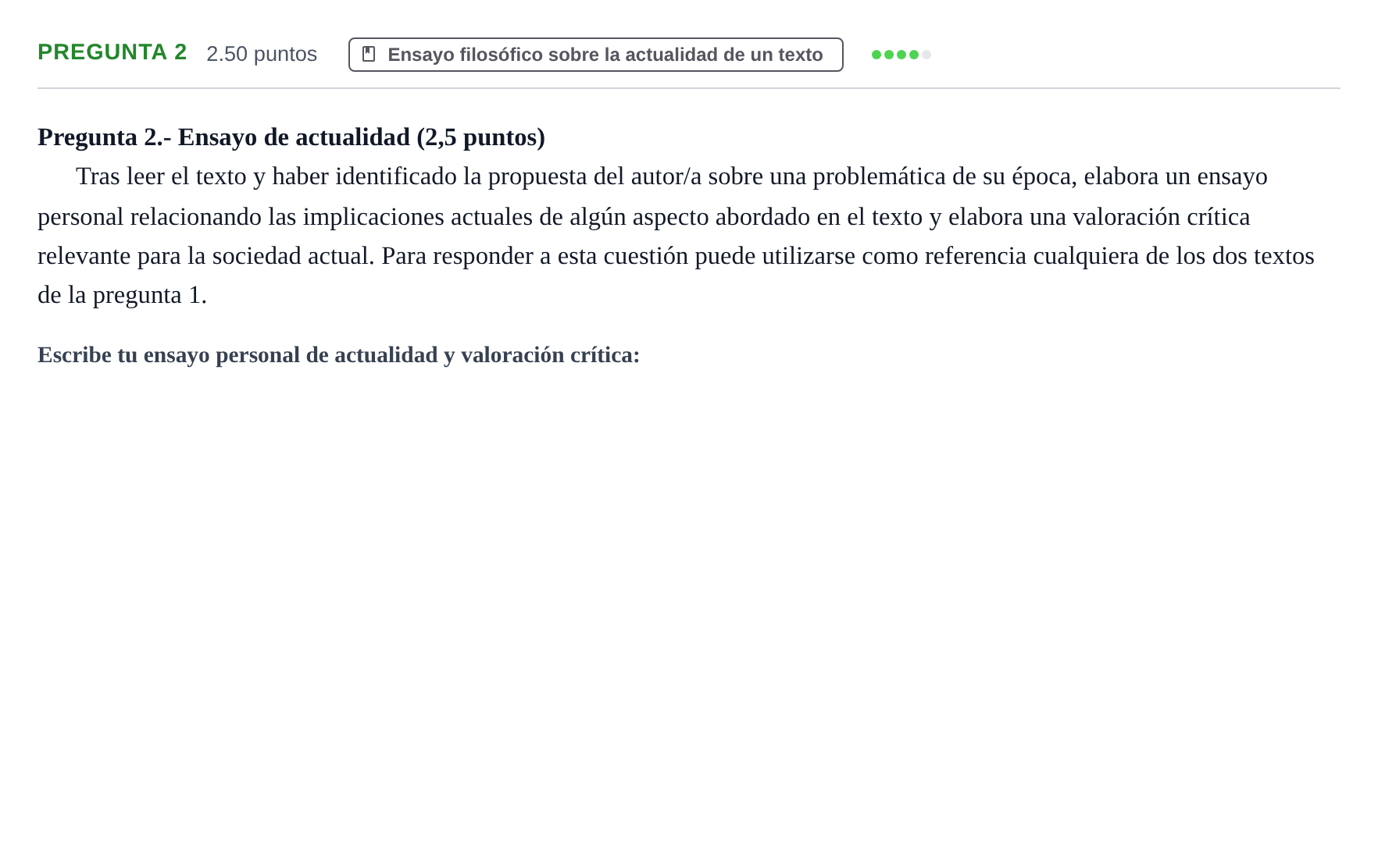Enunciado: Pregunta 2 · Historia de la Filosofía PAU La Rioja Ordinaria 2026