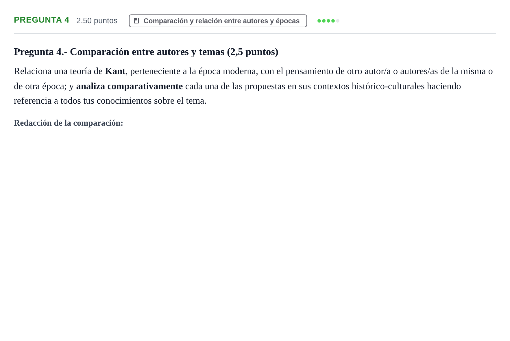 Enunciado: Pregunta 4 · Historia de la Filosofía PAU La Rioja Ordinaria 2026