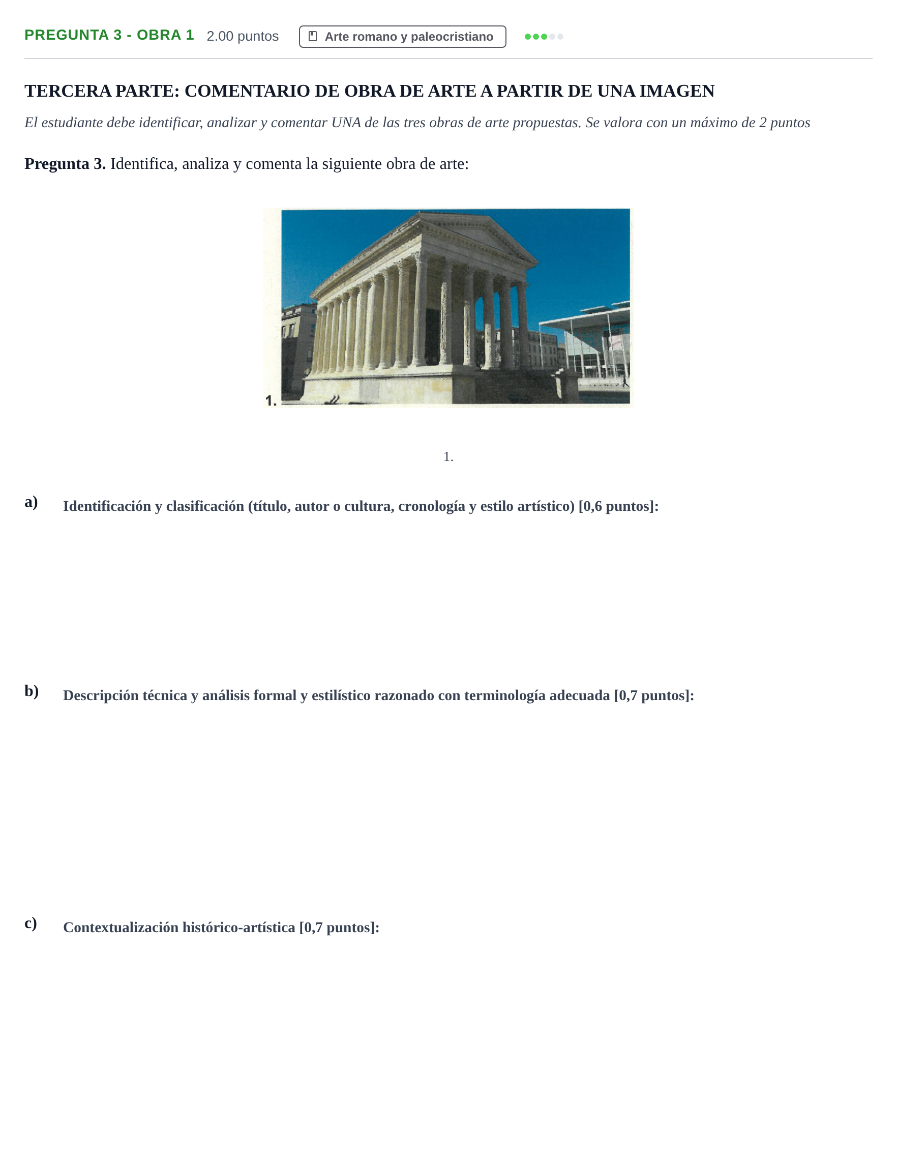 Enunciado: Pregunta 3 - Obra 1 · Historia del Arte PAU La Rioja Ordinaria 2026