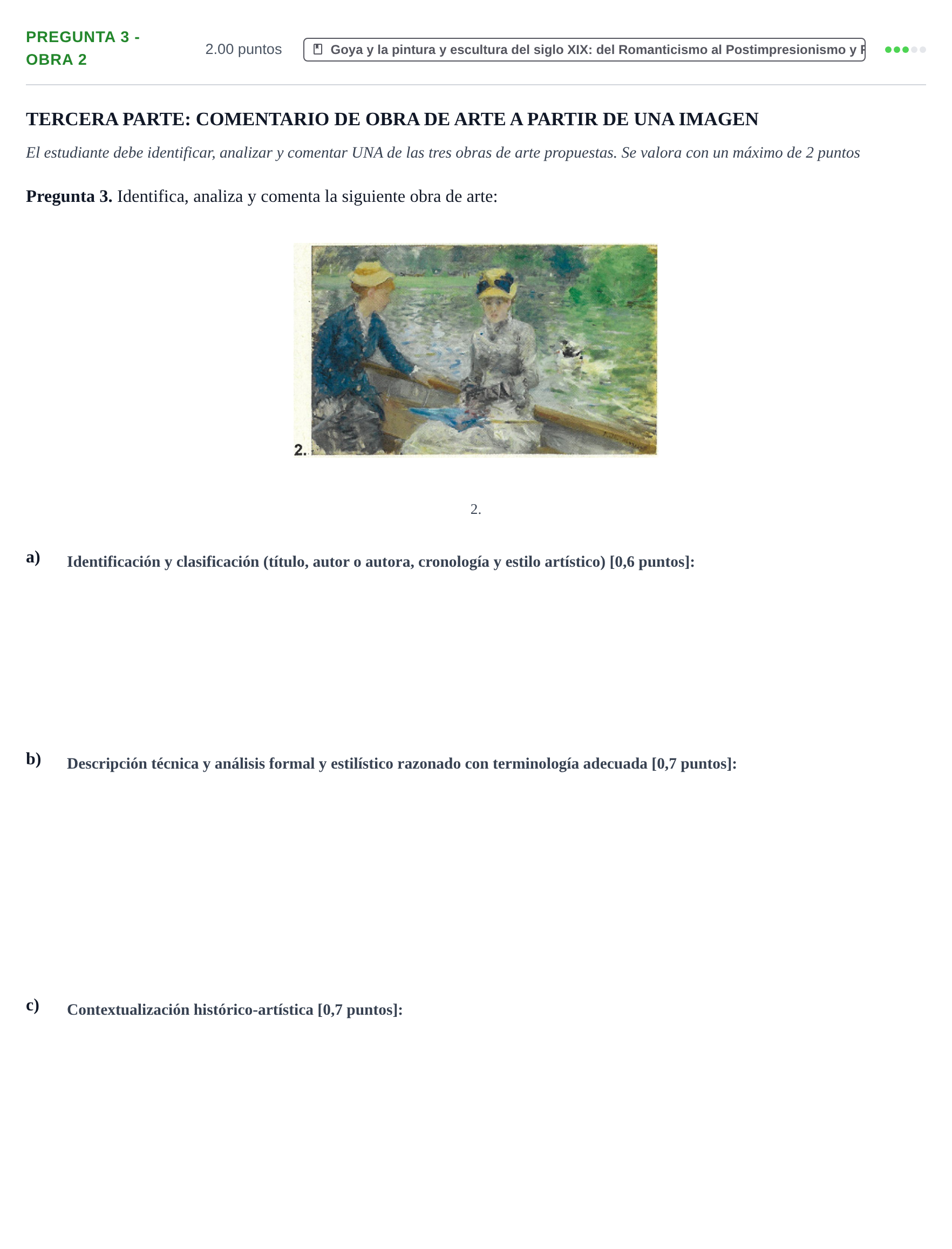 Enunciado: Pregunta 3 - Obra 2 · Historia del Arte PAU La Rioja Ordinaria 2026