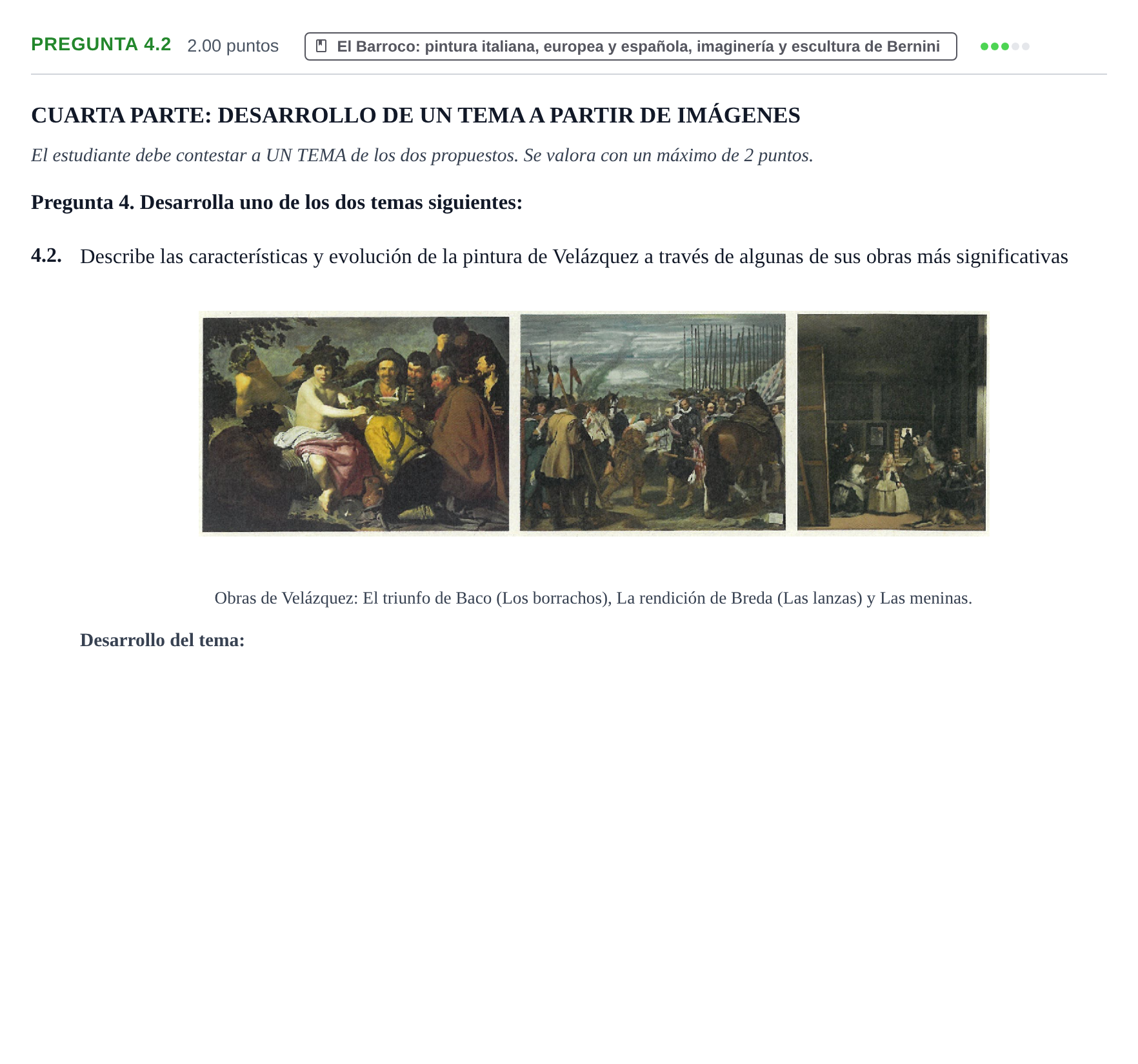 Enunciado: Pregunta 4.2 · Historia del Arte PAU La Rioja Ordinaria 2026