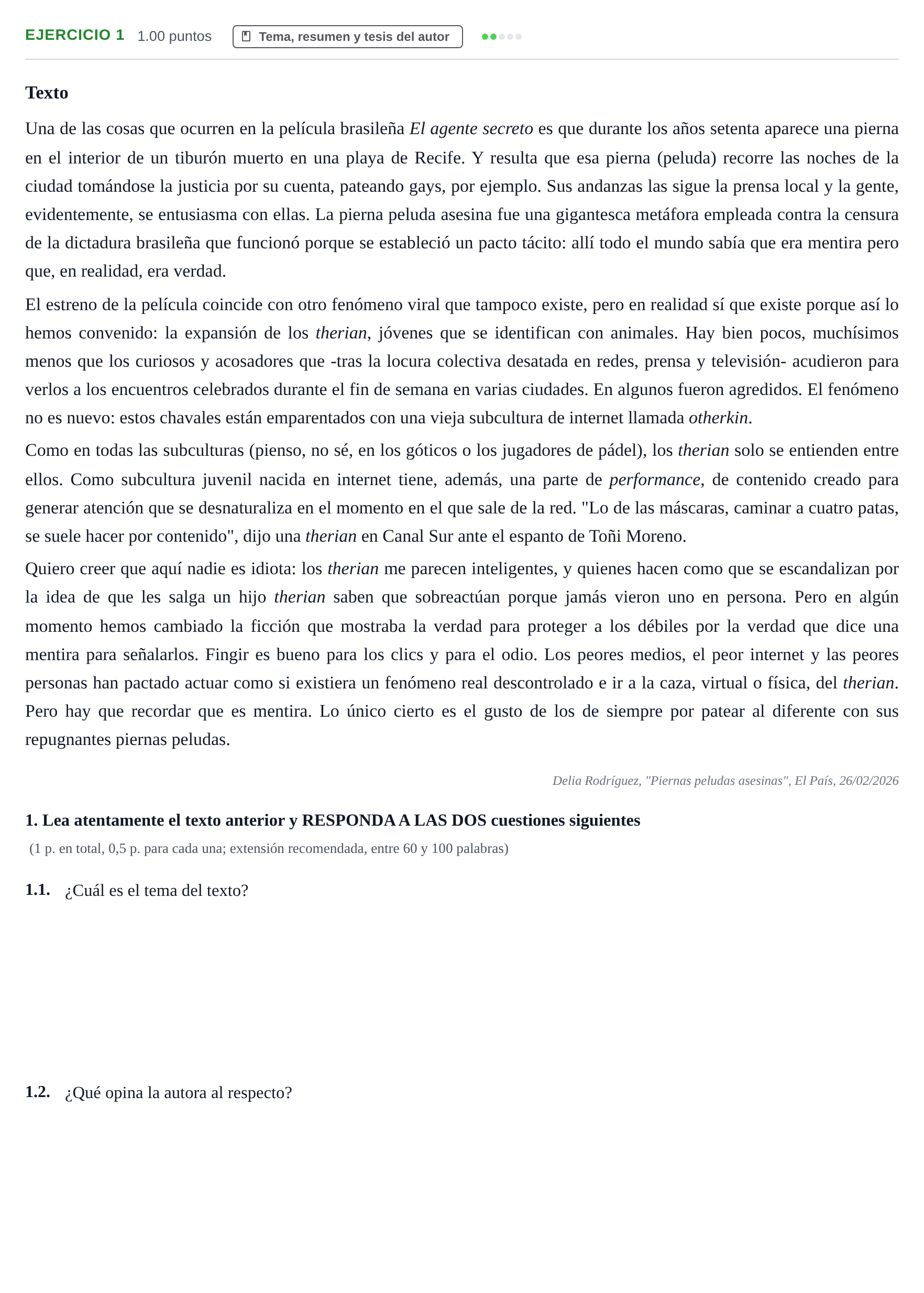 Enunciado: Problema 1 · Lengua Castellana y Literatura II PAU La Rioja Ordinaria 2026