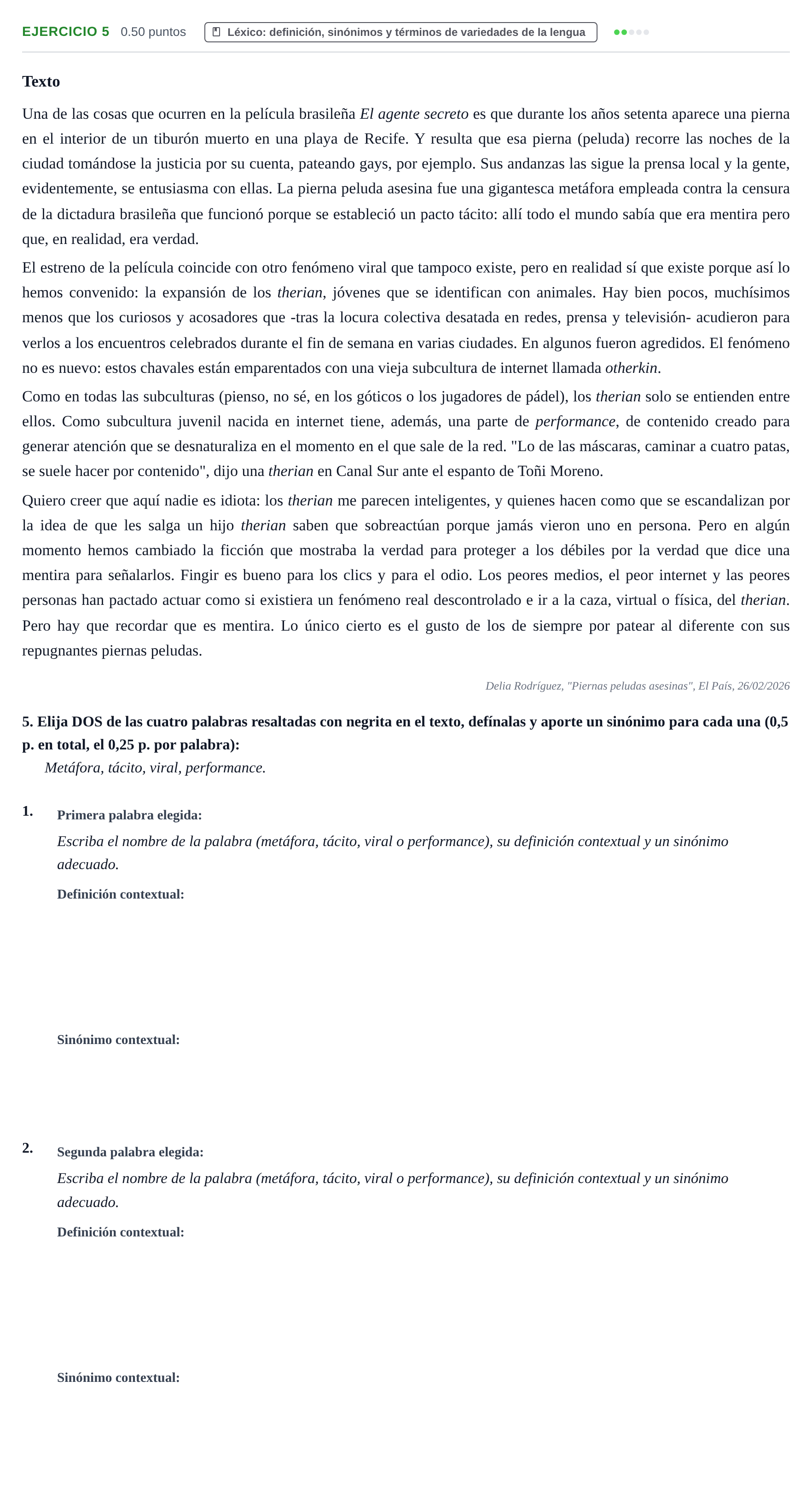 Enunciado: Problema 5 · Lengua Castellana y Literatura II PAU La Rioja Ordinaria 2026