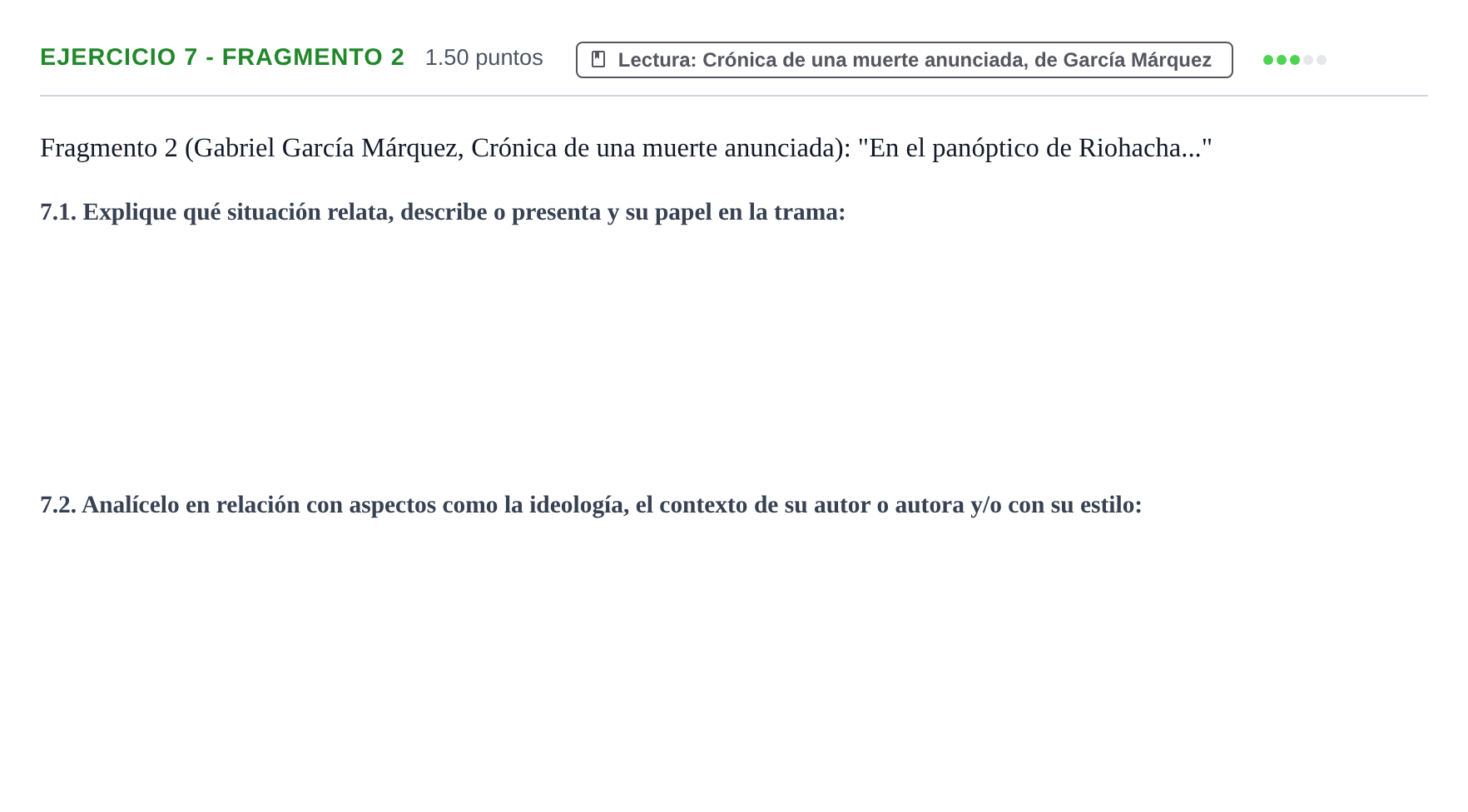 Enunciado: Ejercicio 7 - Fragmento 2 · Lengua Castellana y Literatura II PAU La Rioja Ordinaria 2026