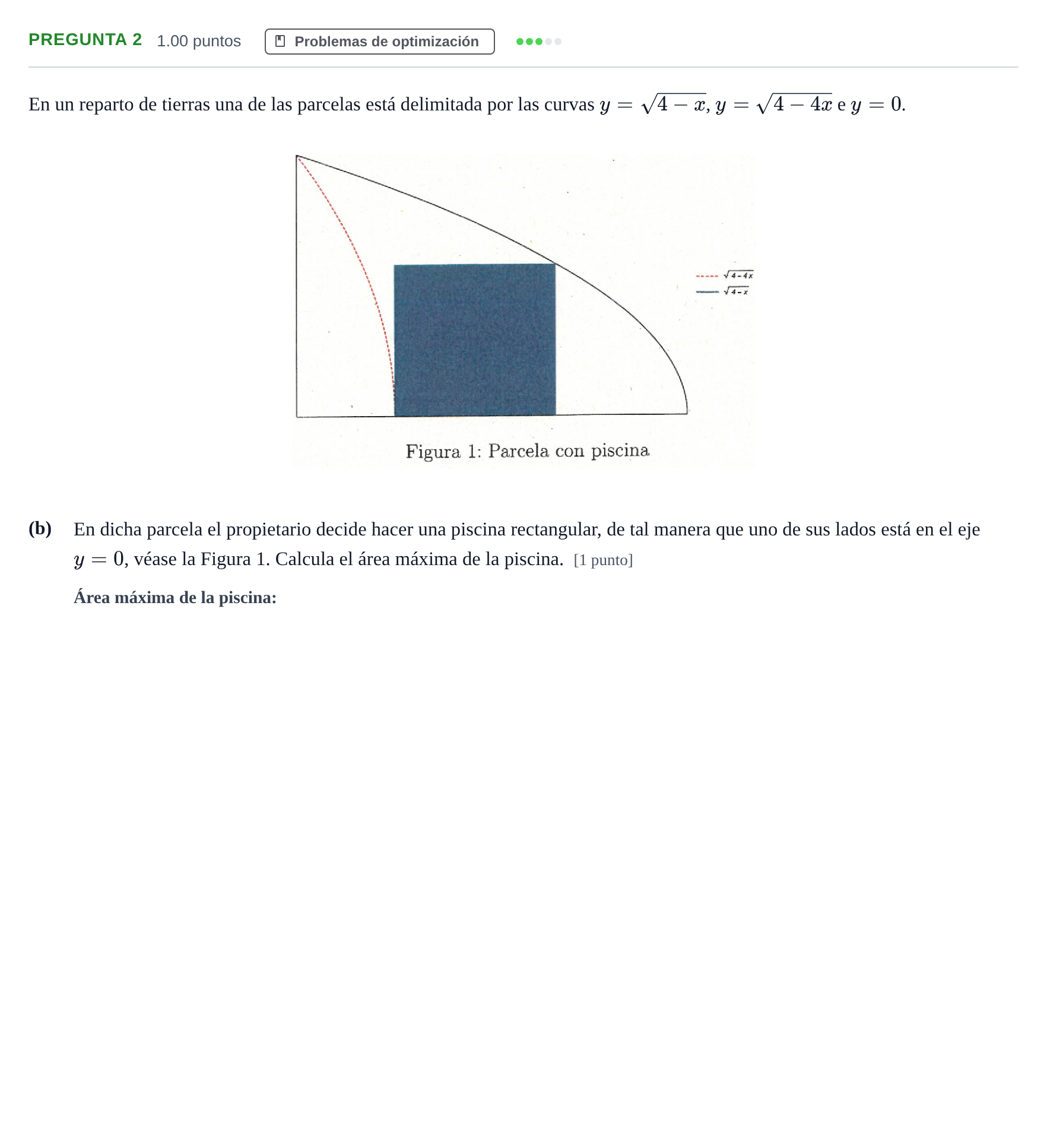 Enunciado: Pregunta 2 - Problemas de optimización · Matemáticas II PAU La Rioja Ordinaria 2026