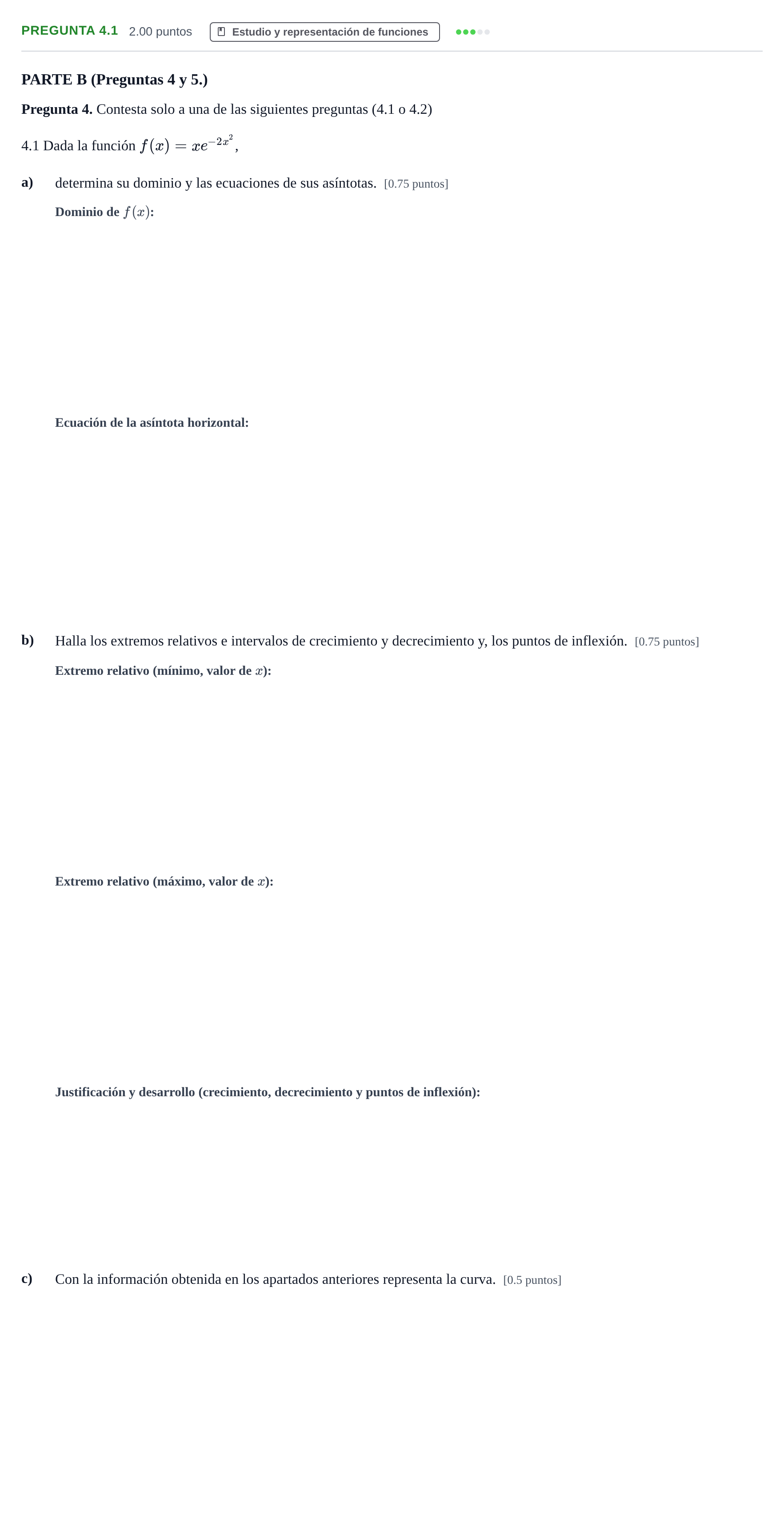 Enunciado: Pregunta 4.1 · Matemáticas II PAU La Rioja Ordinaria 2026