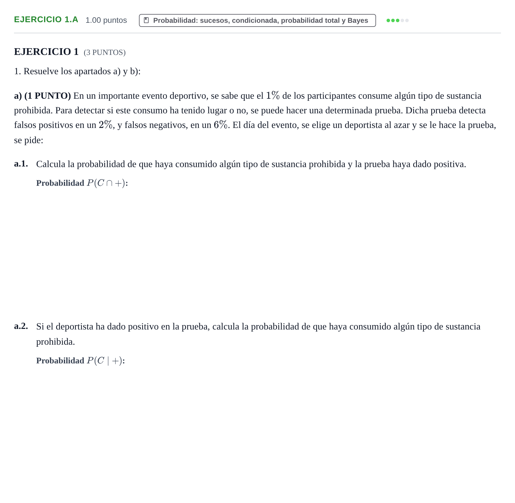 Enunciado: Ejercicio 1.a - Probabilidad · Matemáticas aplicadas a las Ciencias Sociales II PAU La Rioja Ordinaria 2026