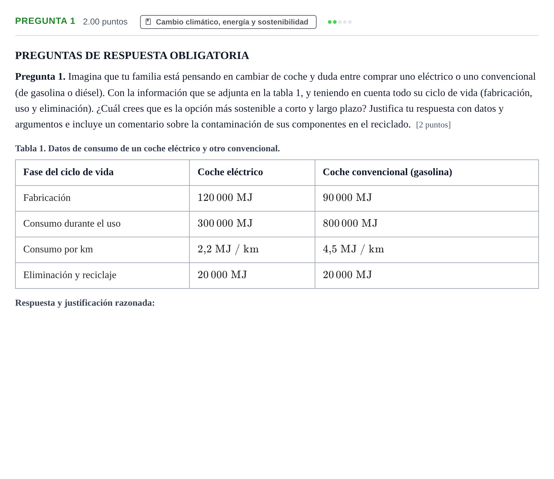 Enunciado: Pregunta 1 · Ciencias Generales PAU La Rioja Extraordinaria 2026