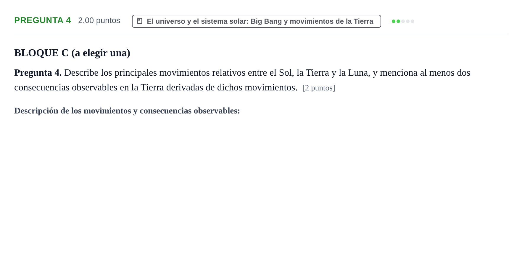 Enunciado: Pregunta 4 · Ciencias Generales PAU La Rioja Extraordinaria 2026