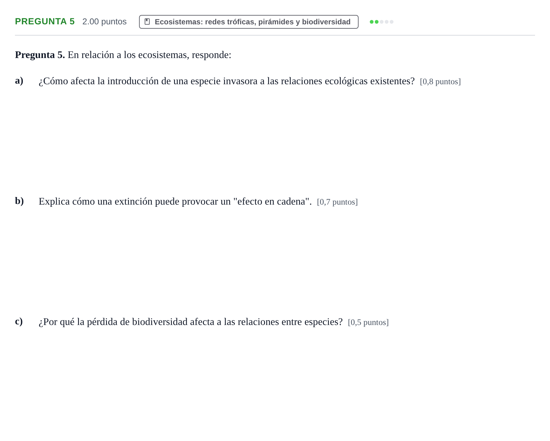 Enunciado: Pregunta 5 · Ciencias Generales PAU La Rioja Ordinaria 2026