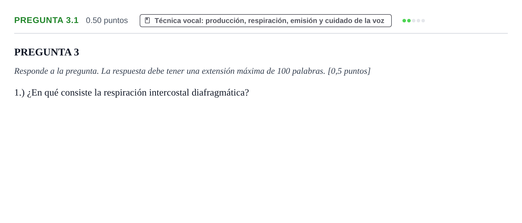 Enunciado: Pregunta 3.1 · Coro y Técnica Vocal PAU La Rioja Ordinaria 2026