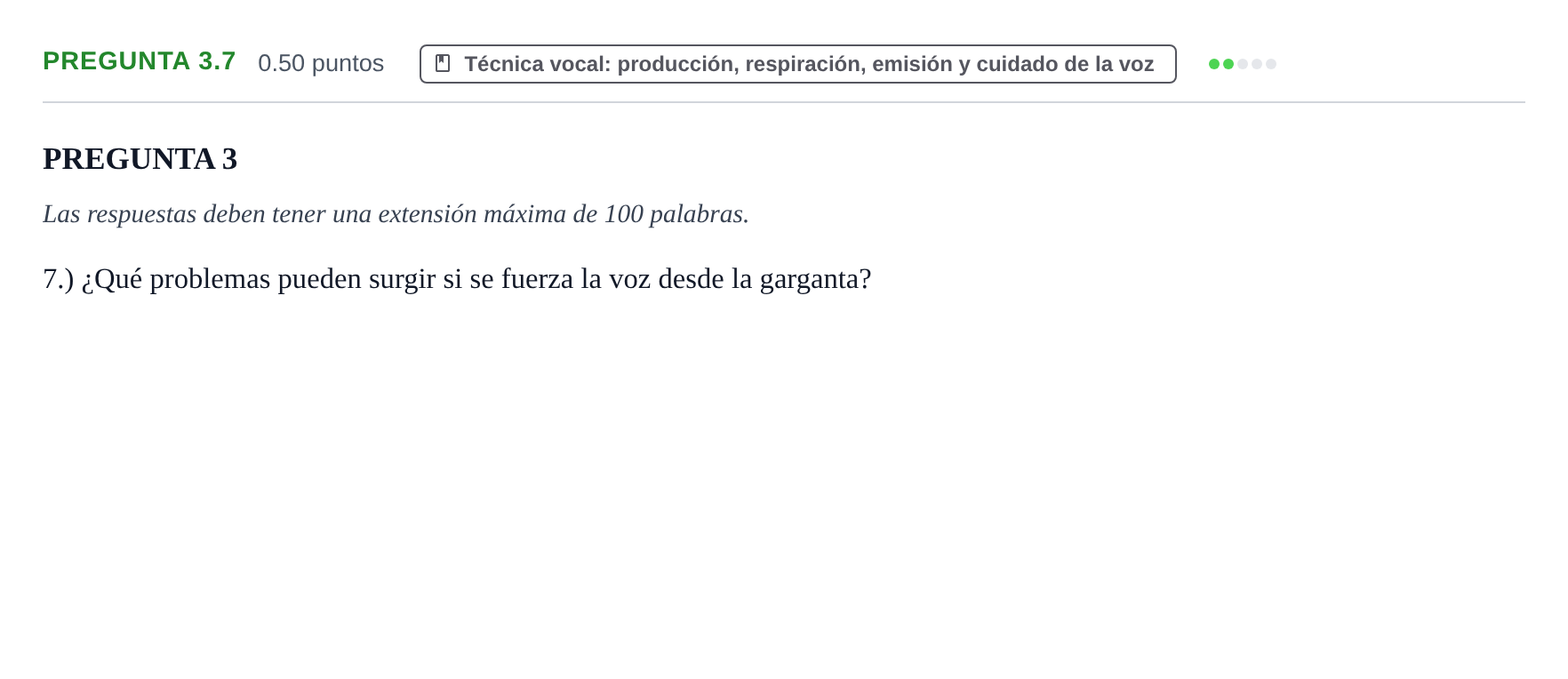 Enunciado: Pregunta 3.7 · Coro y Técnica Vocal PAU La Rioja Ordinaria 2026