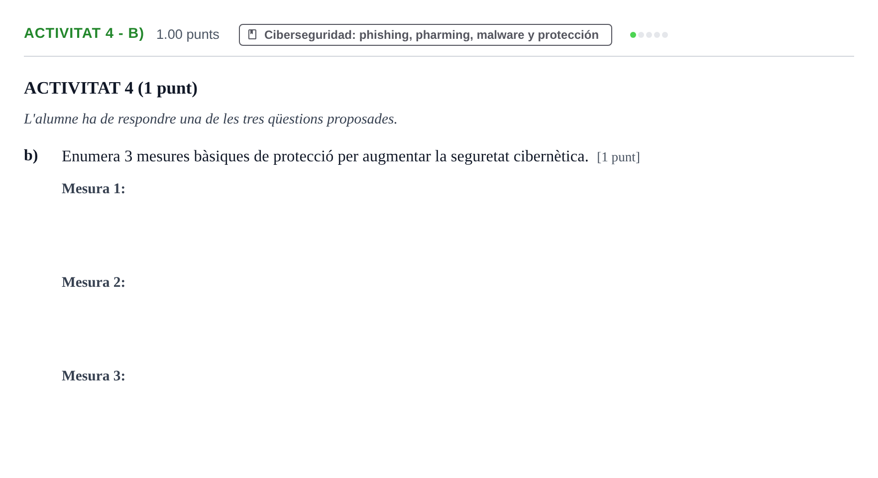 Enunciado: Ejercicio Activitat 4 - b) · Tecnología e Ingeniería II PAU Baleares Ordinaria 2025