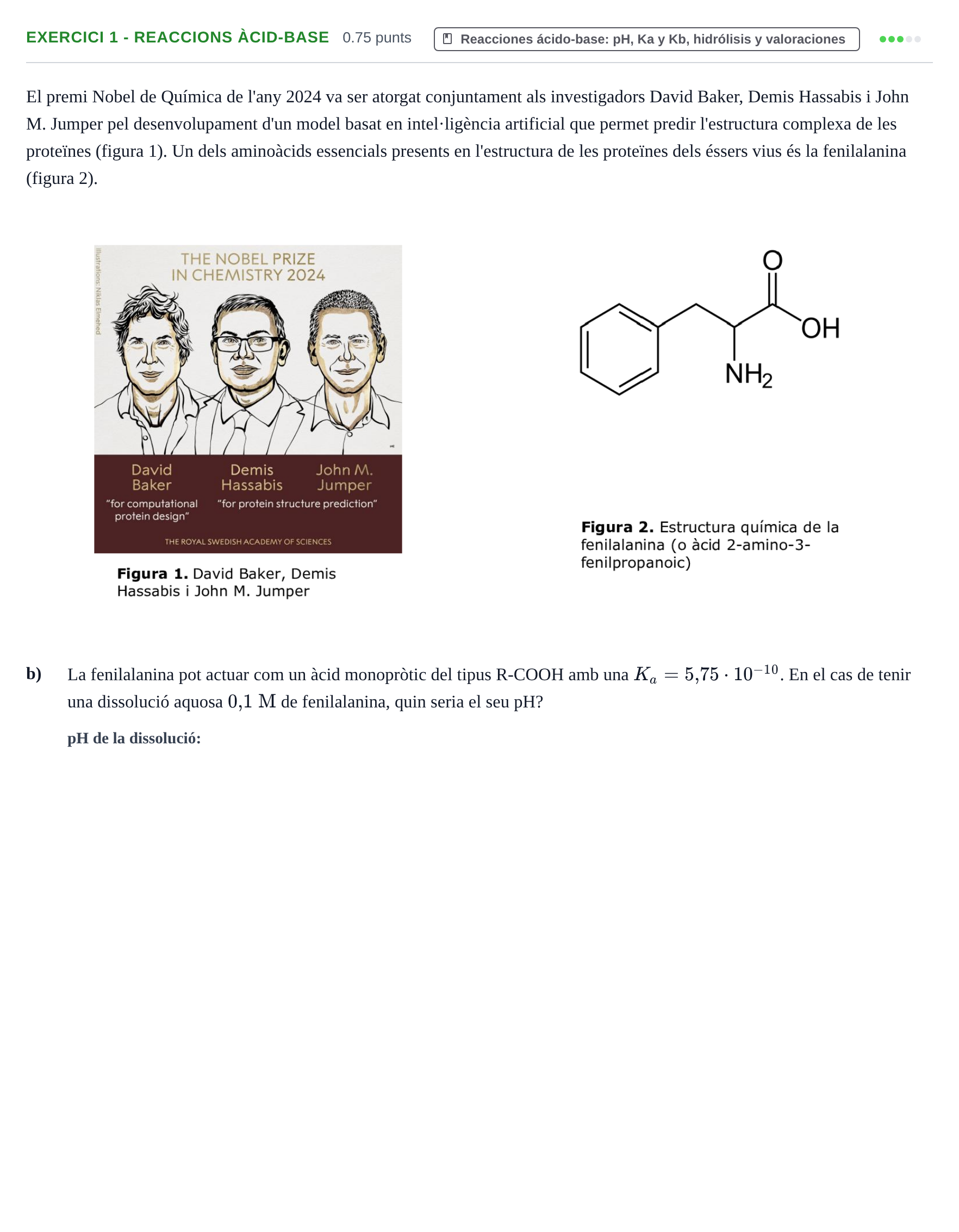 Enunciado: Ejercicio 1 - Reaccions àcid-base · Química PAU Baleares Ordinaria 2025
