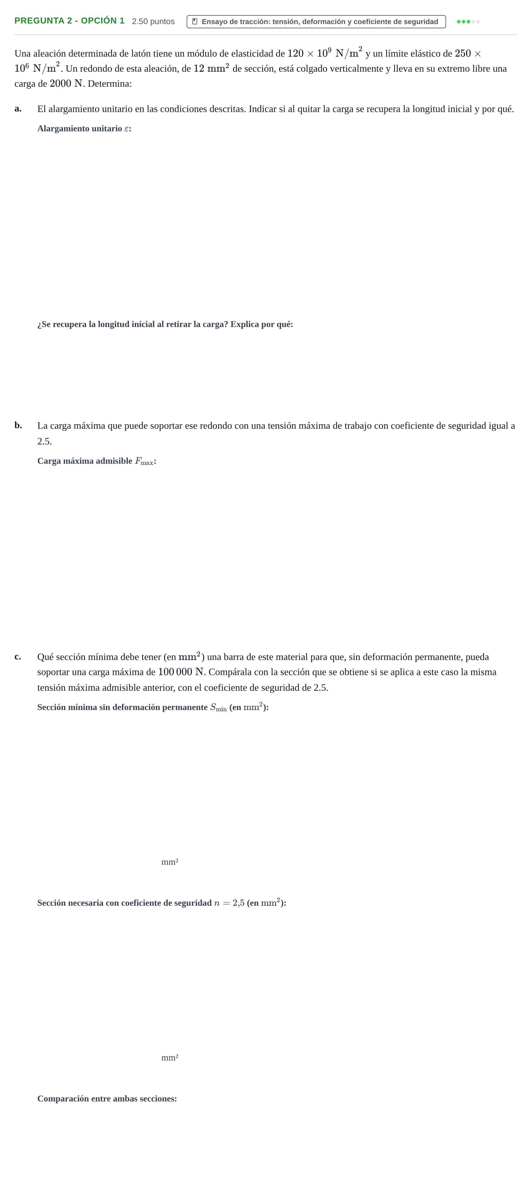 Enunciado: Pregunta 2 - Opción 1 · Tecnología e Ingeniería II PAU La Rioja Extraordinaria 2026