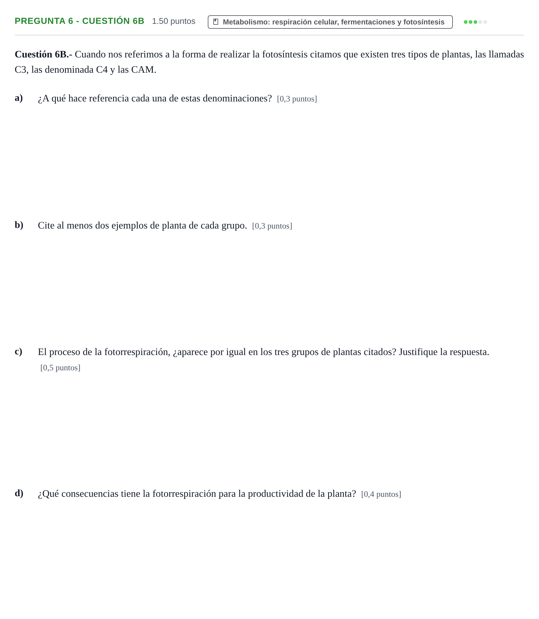 Enunciado: Pregunta 6 - Cuestión 6B · Biología PAU La Rioja Ordinaria 2025