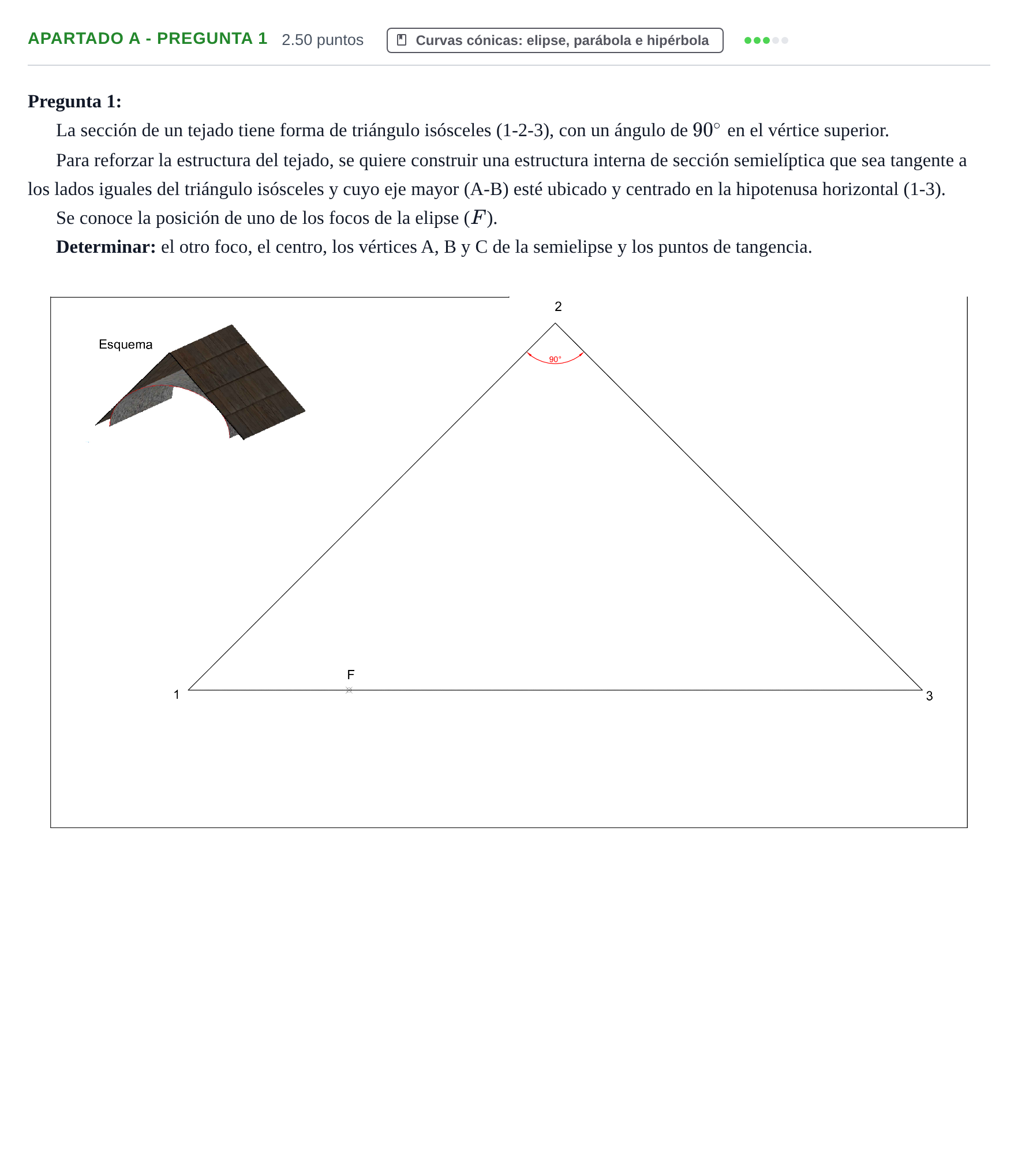 Enunciado: Apartado A - Pregunta 1 · Dibujo técnico II PAU La Rioja Extraordinaria 2025