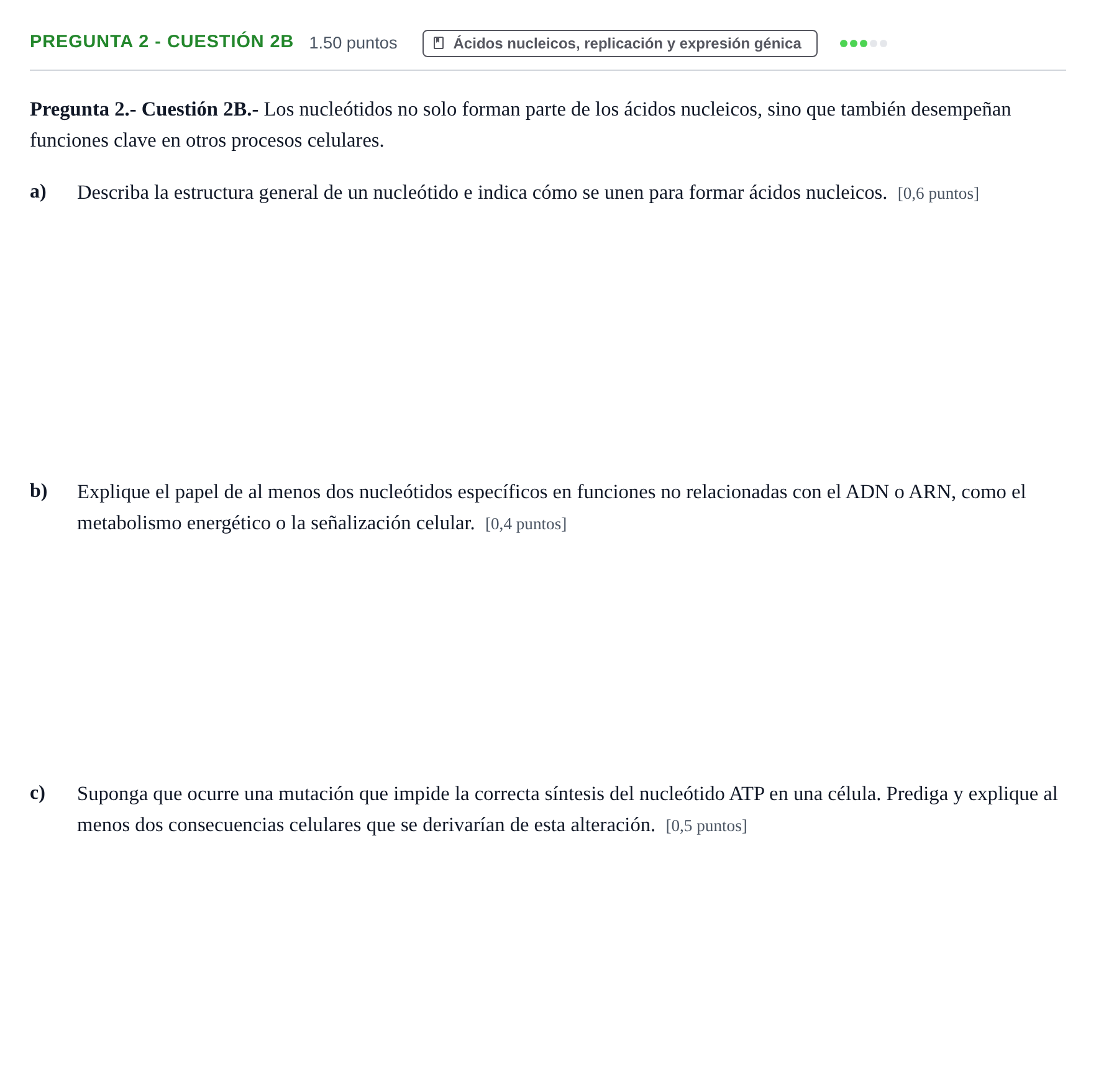 Enunciado: Pregunta 2 - Cuestión 2B · Biología PAU La Rioja Extraordinaria 2025