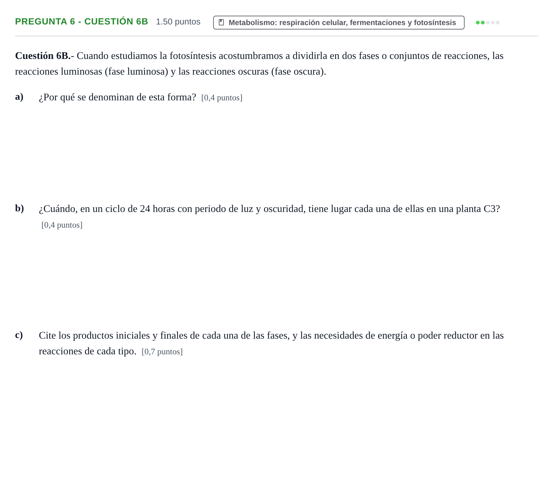 Enunciado: Pregunta 6 - Cuestión 6B · Biología PAU La Rioja Extraordinaria 2025